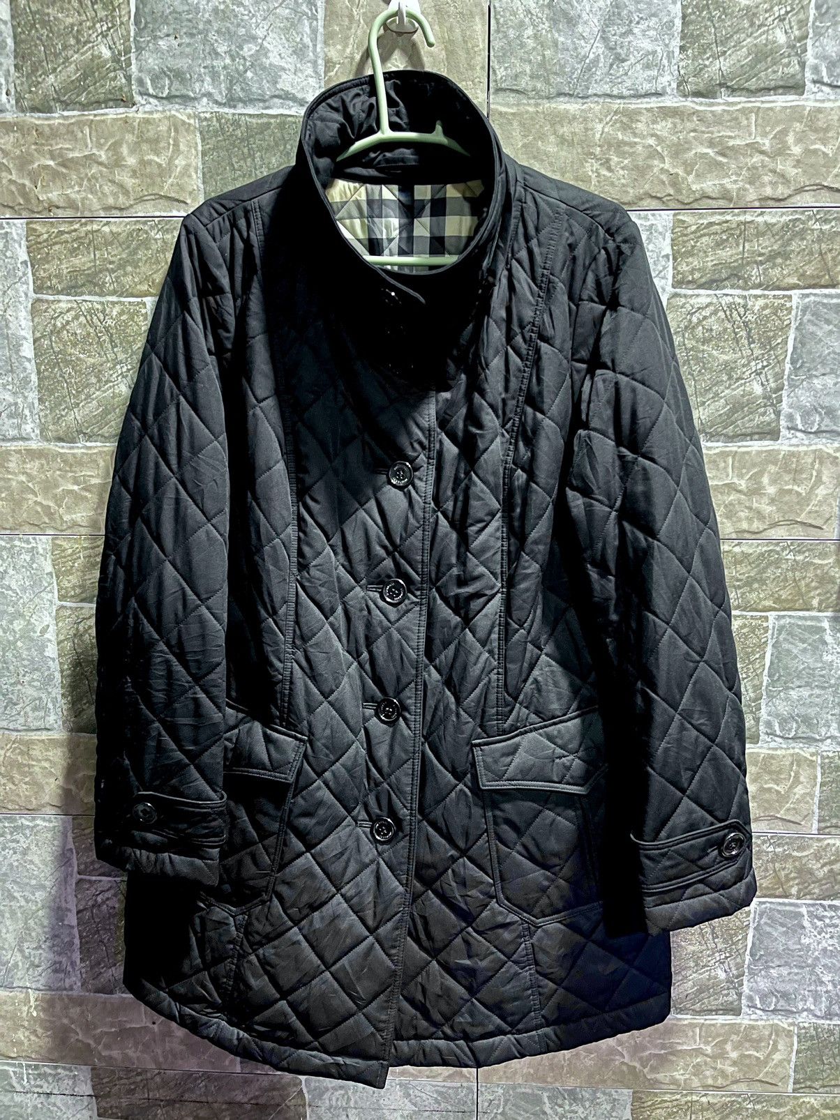 image of Burberry Puffer Long Coat in Black, Men's (Size Small)