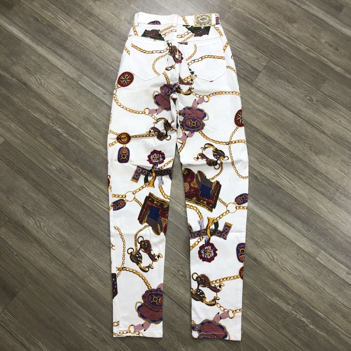 Vintage Crazy Vintage 90s Chain Bondage Fullprint Vescae Style Jeans Size 24" / US 00 / IT 34 - 15 Thumbnail