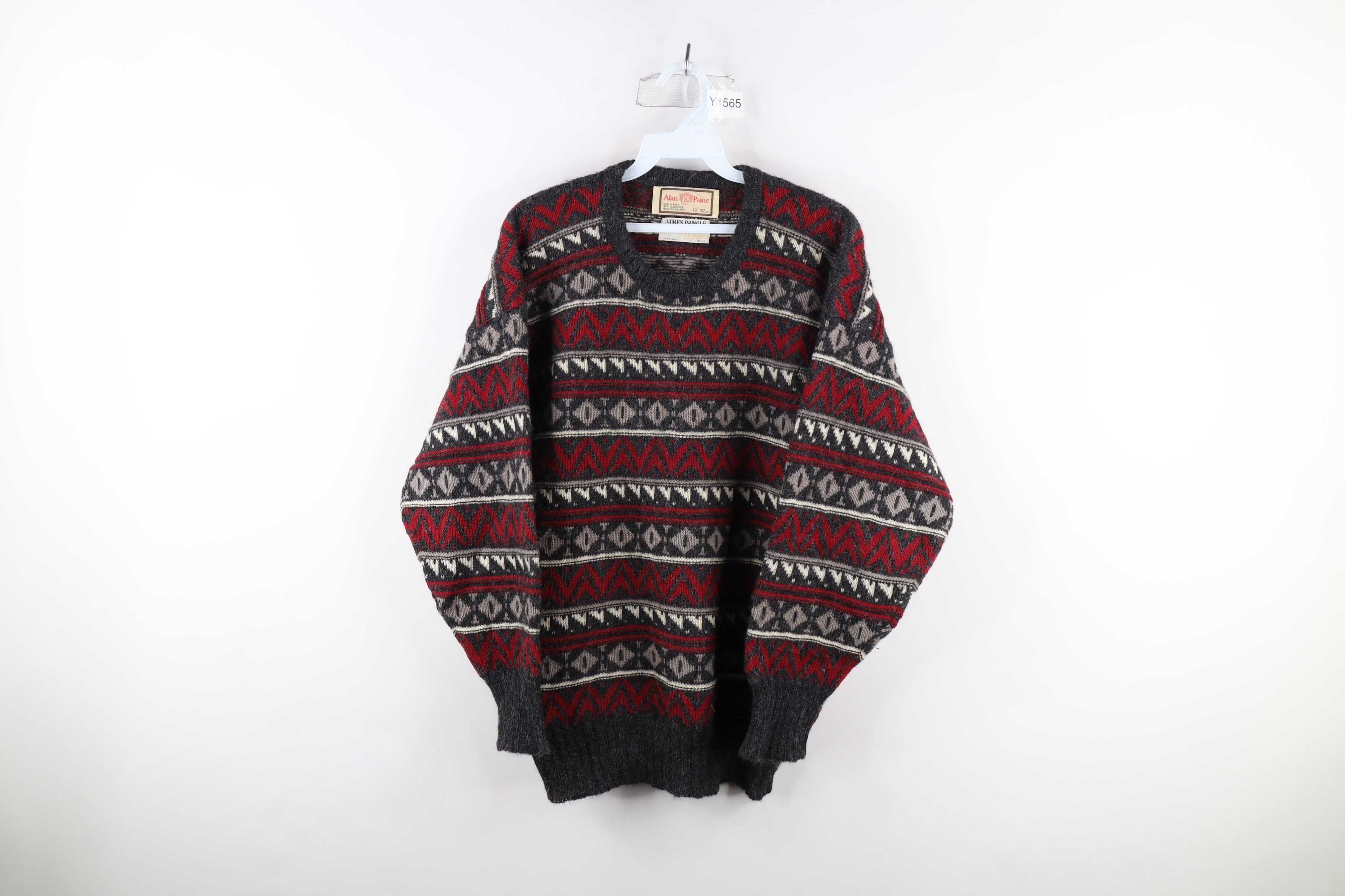 image of Vintage 70's Alan Paine Pringle Alpaca Lambswool Knit Sweater, Men's (Size Large)