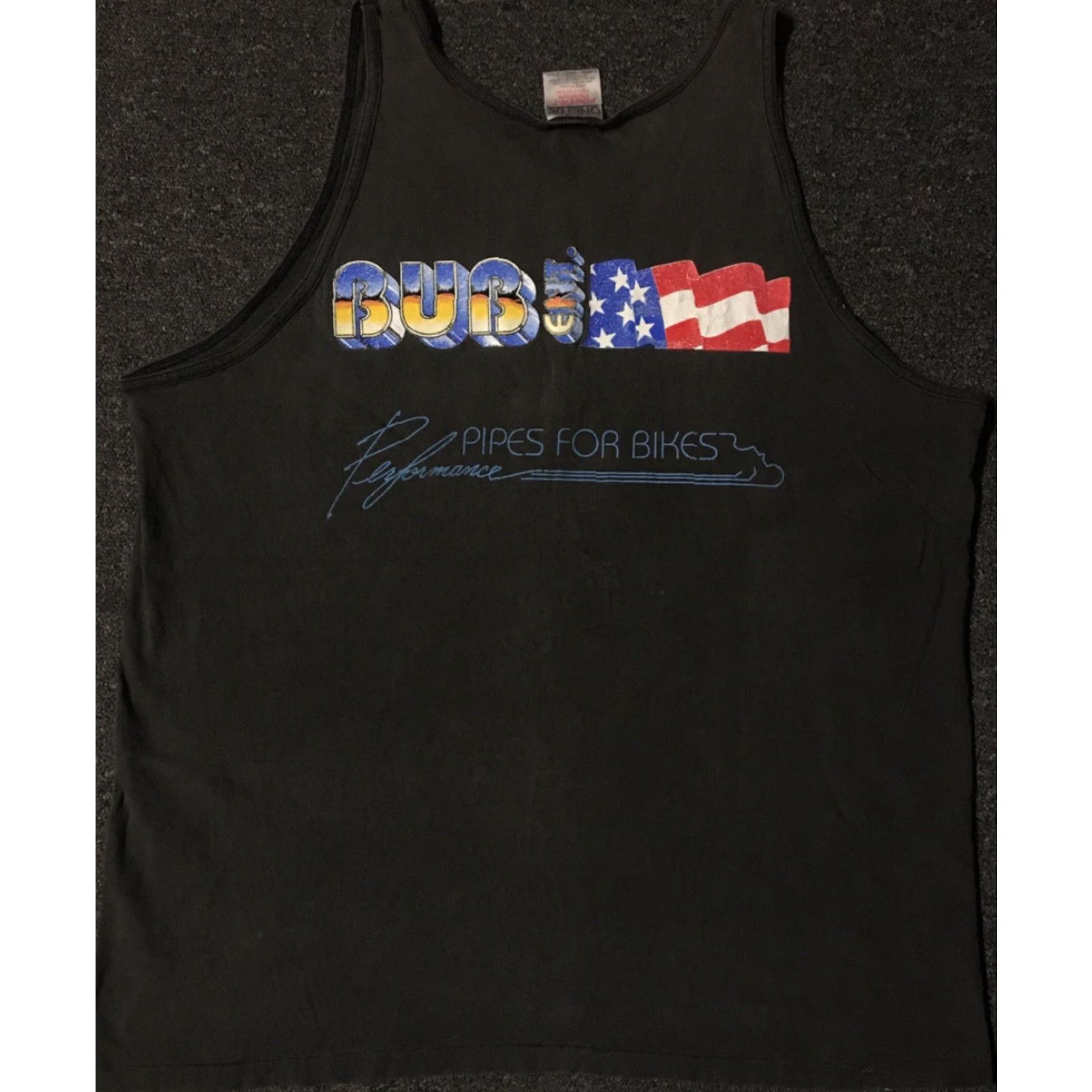 Vintage Vtg 80s Bub Enterprises Pipes For Bikes Faded Tank Top L XL Single Stitch Grunge Biker T-Shirt Men Black Comfort Fit 90s USA Harley Distressed Size US L / EU 52-54 / 3 - 2 Thumbnail