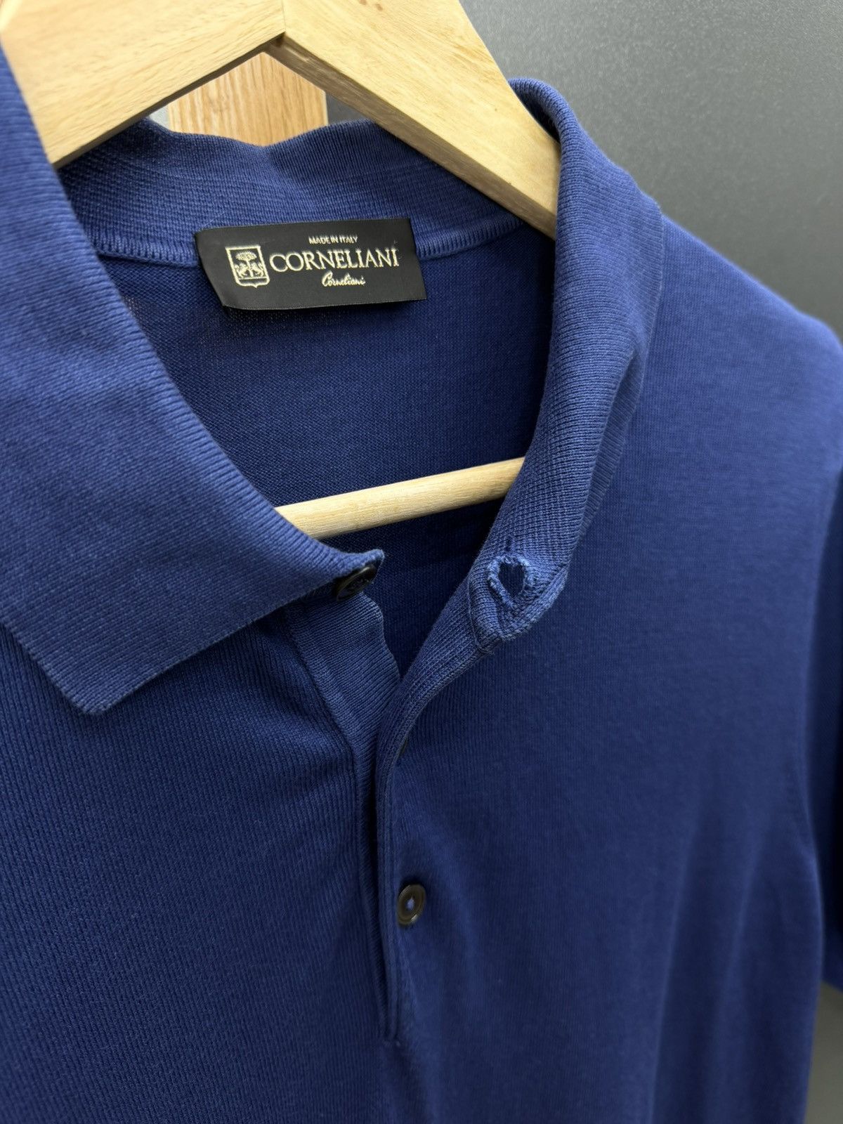 Corneliani Corneliani Knit Polo Shirt Blue Size 50 Size US M / EU 48-50 / 2 - 9 Thumbnail