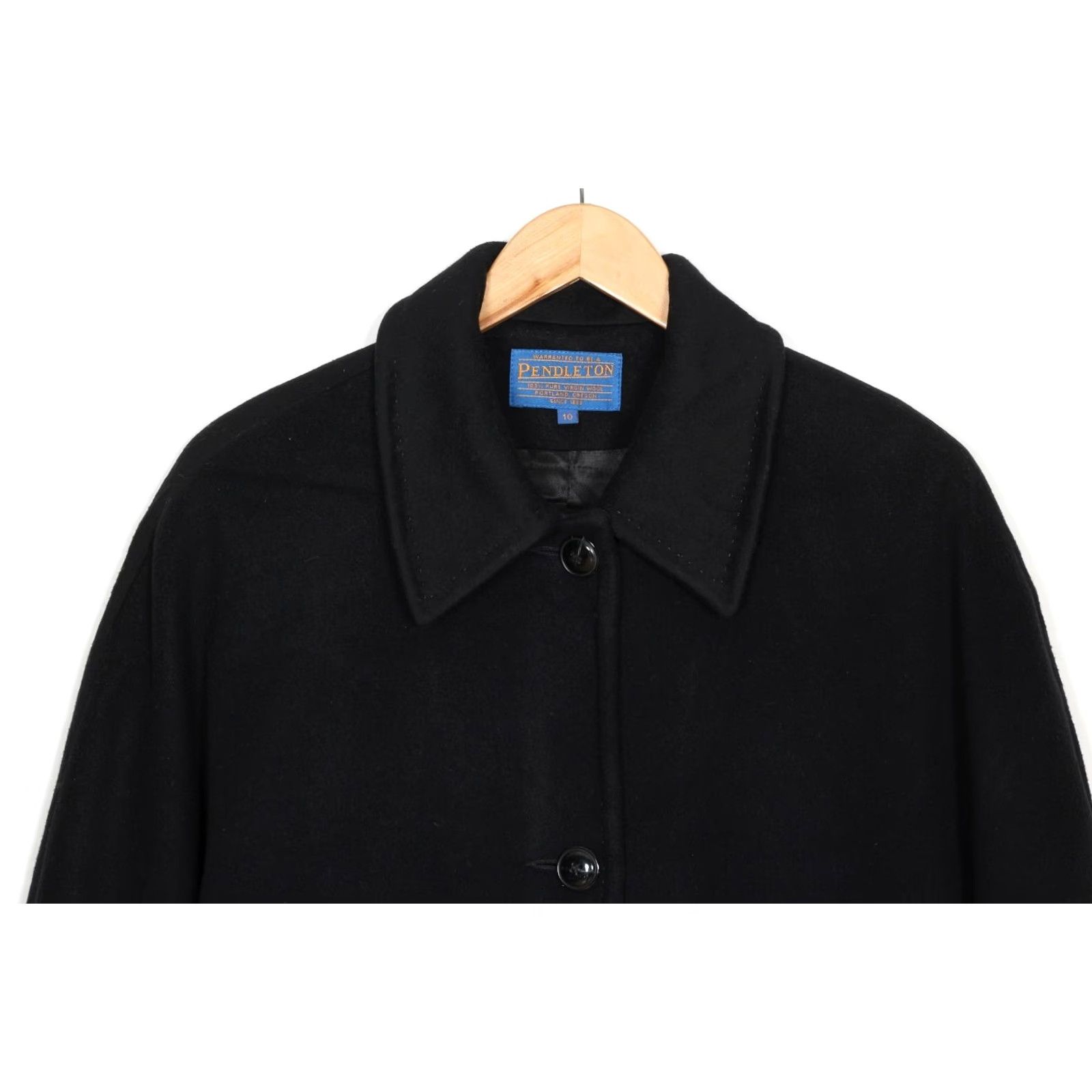 Pendleton VINTAGE Pendleton Black Wool Coat Women Size 10 Made in USA MJ5477 Size L / US 10 / IT 46 - 2 Thumbnail