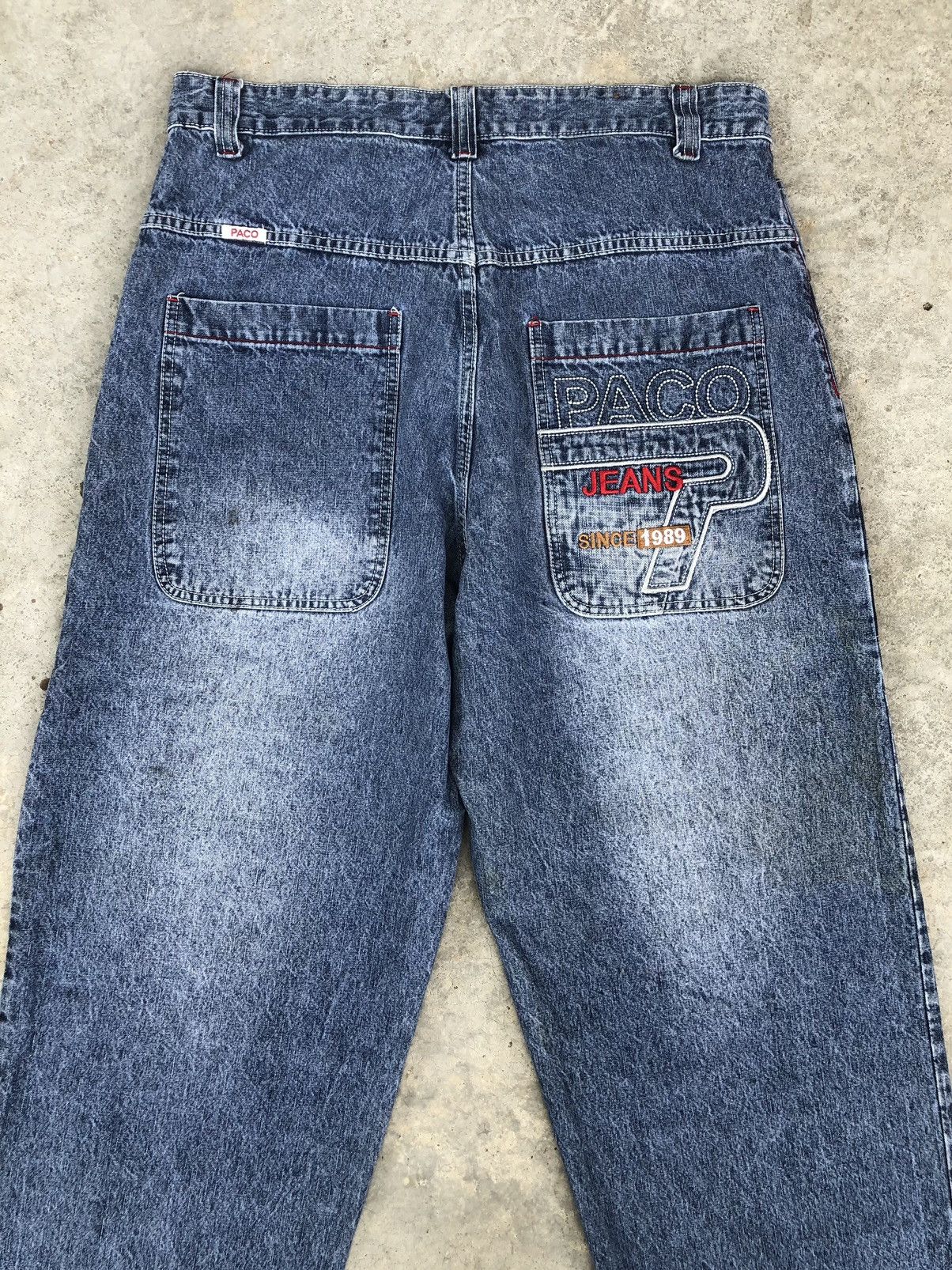 Japanese Brand Vintage Paco Embroidered Jeans Baggy Jeans Hip Hop Size US 36 / EU 52 - 10 Thumbnail