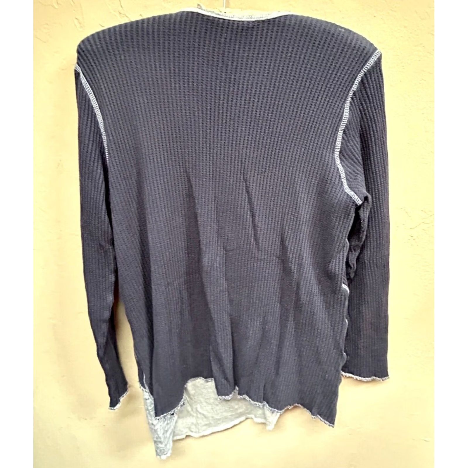 Soft Surroundings Soft Surroundings Reed Waffle Knit Stripe Tunic Long Sleeve Shirt Navy Casual Size XL / US 12-14 / IT 48-50 - 2 Thumbnail