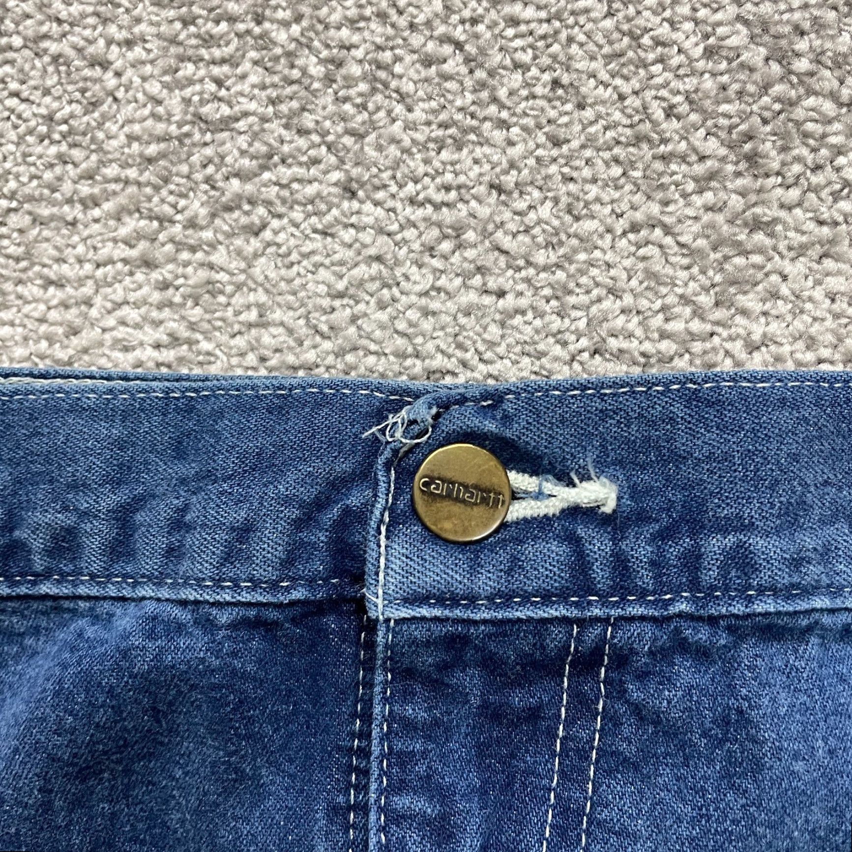 Carhartt VINTAGE Carhartt B13 Original Dungaree Fit Denim Jeans Men 41x30 Dark Wash Cotton Size US 41 - 3 Thumbnail