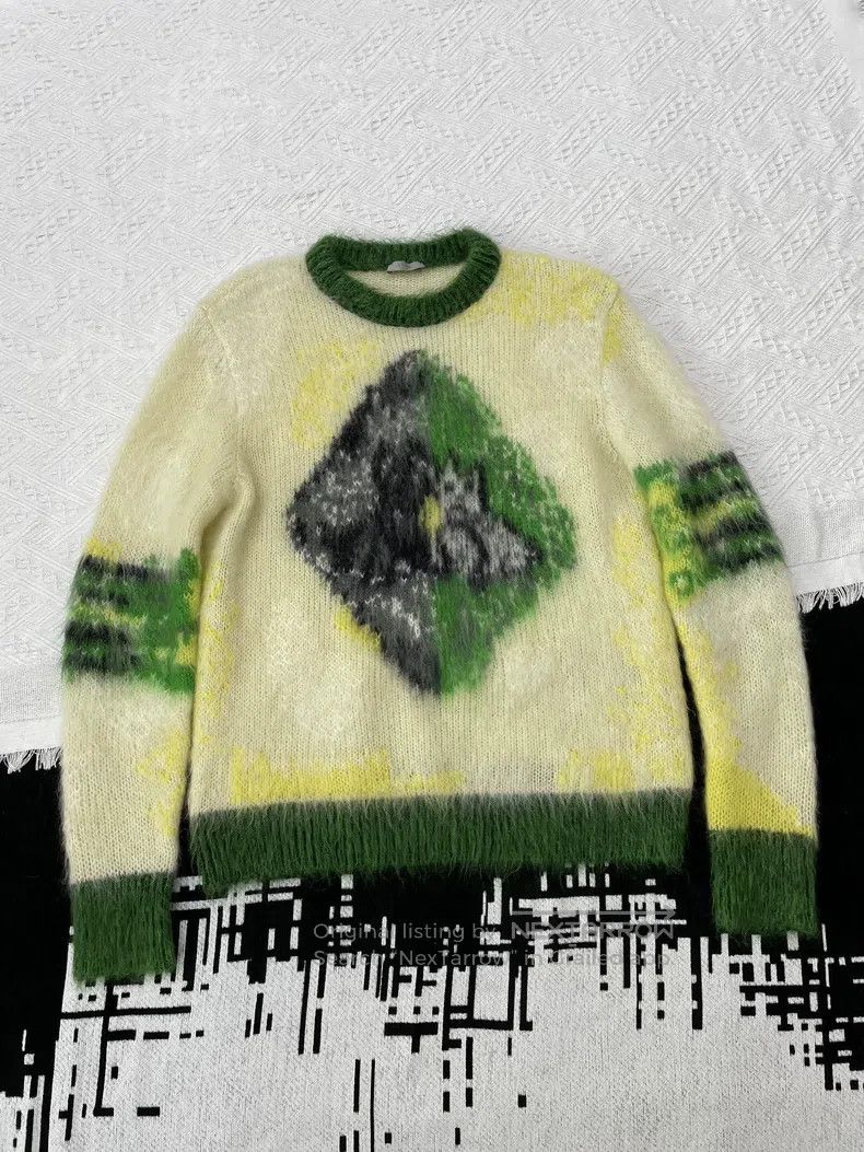 Dior Dior Yellow-green horsehair sweater Size US M / EU 48-50 / 2 - 1 Thumbnail