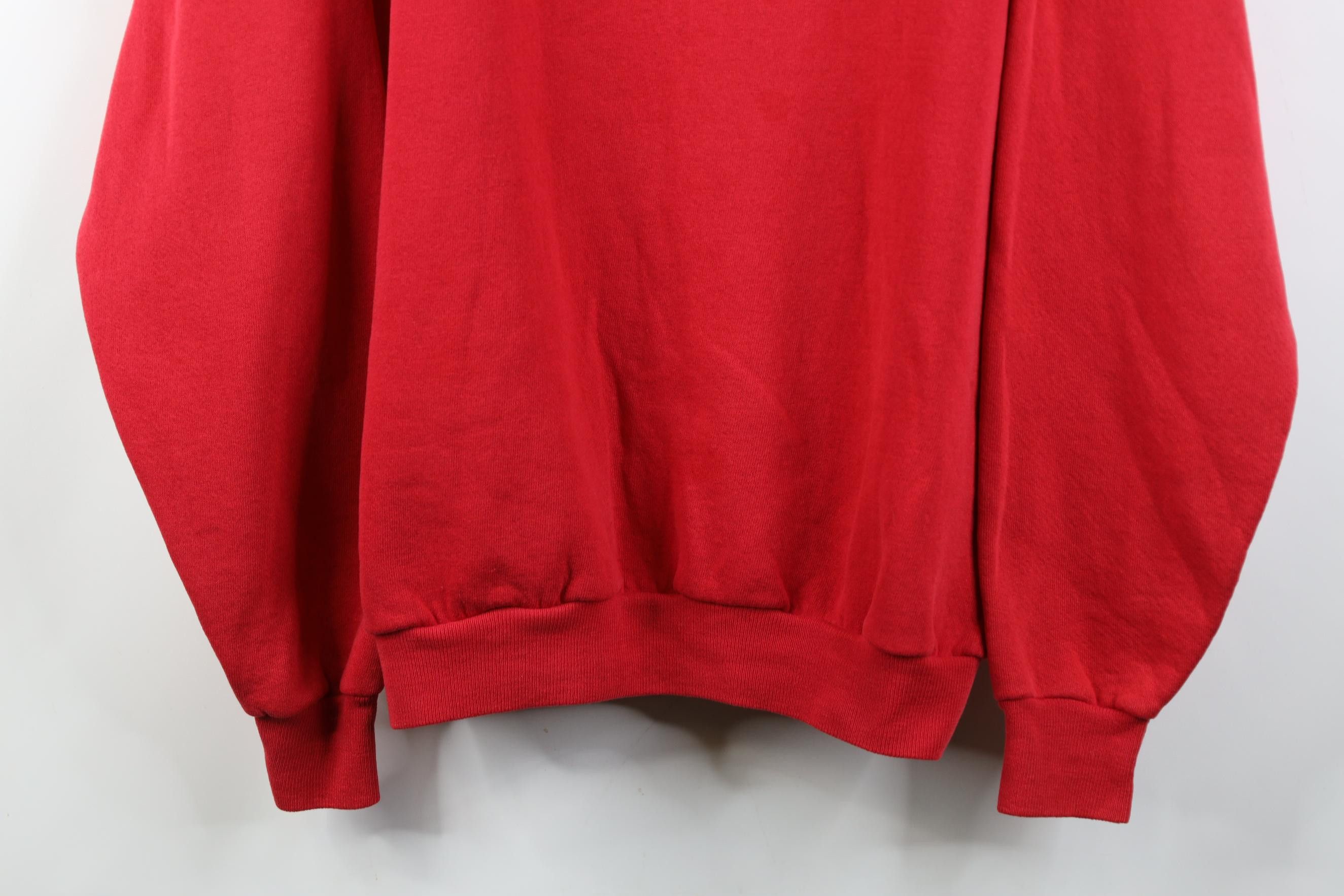Vintage Vintage 90s Streetwear Blank Crewneck Sweatshirt Cherry Red Size US XL / EU 56 / 4 - 3 Thumbnail