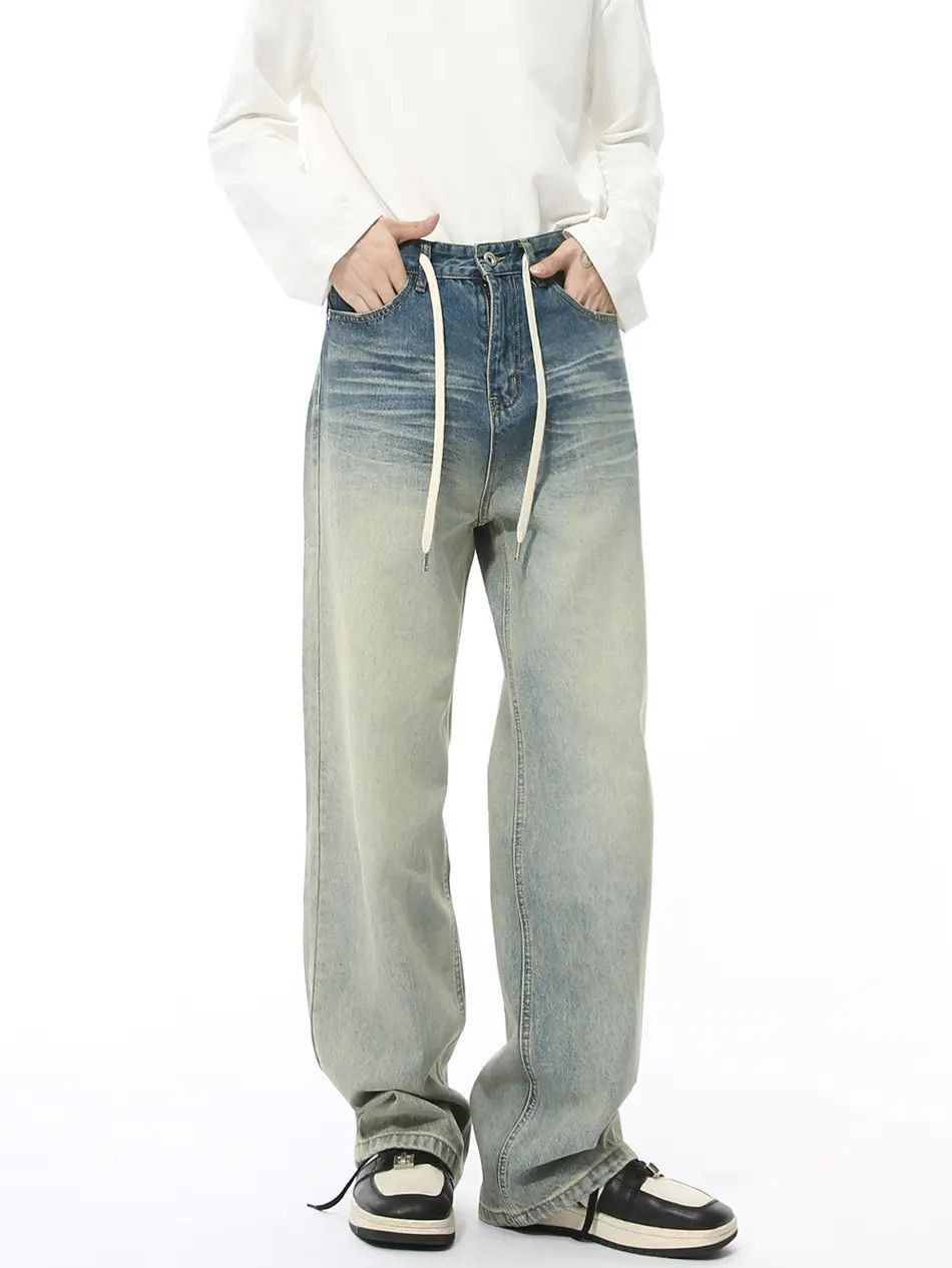 Japanese Brand Retro loose straight leg gradient jeans Size US 32 / EU 48 - 3 Thumbnail