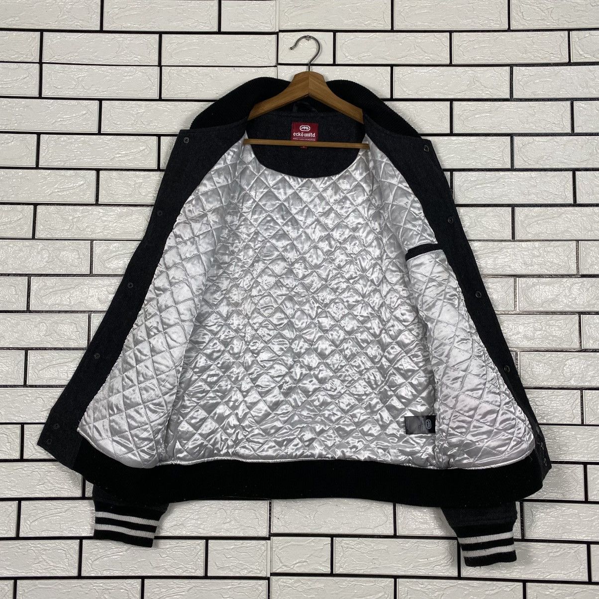 Ecko Unltd. Vintage Wool Bomber Jacket Ecko Untld Big Logo Size US L / EU 52-54 / 3 - 16 Thumbnail
