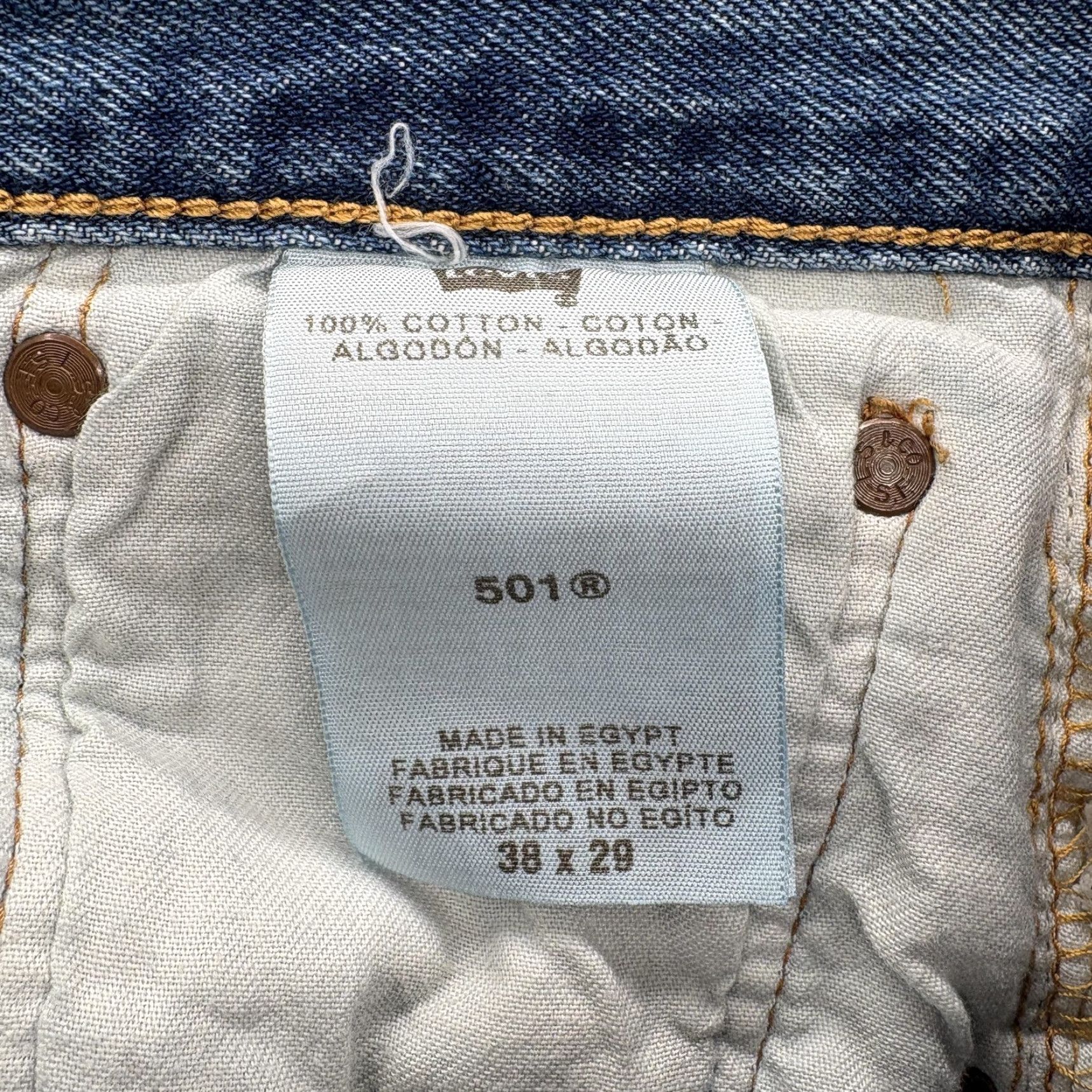 Levi's VINTAGE Levi's 501 Jeans Mens 38x29 Blue Regular Straight Denim Button Fly Y2K Size US 38 / EU 54 - 5 Thumbnail