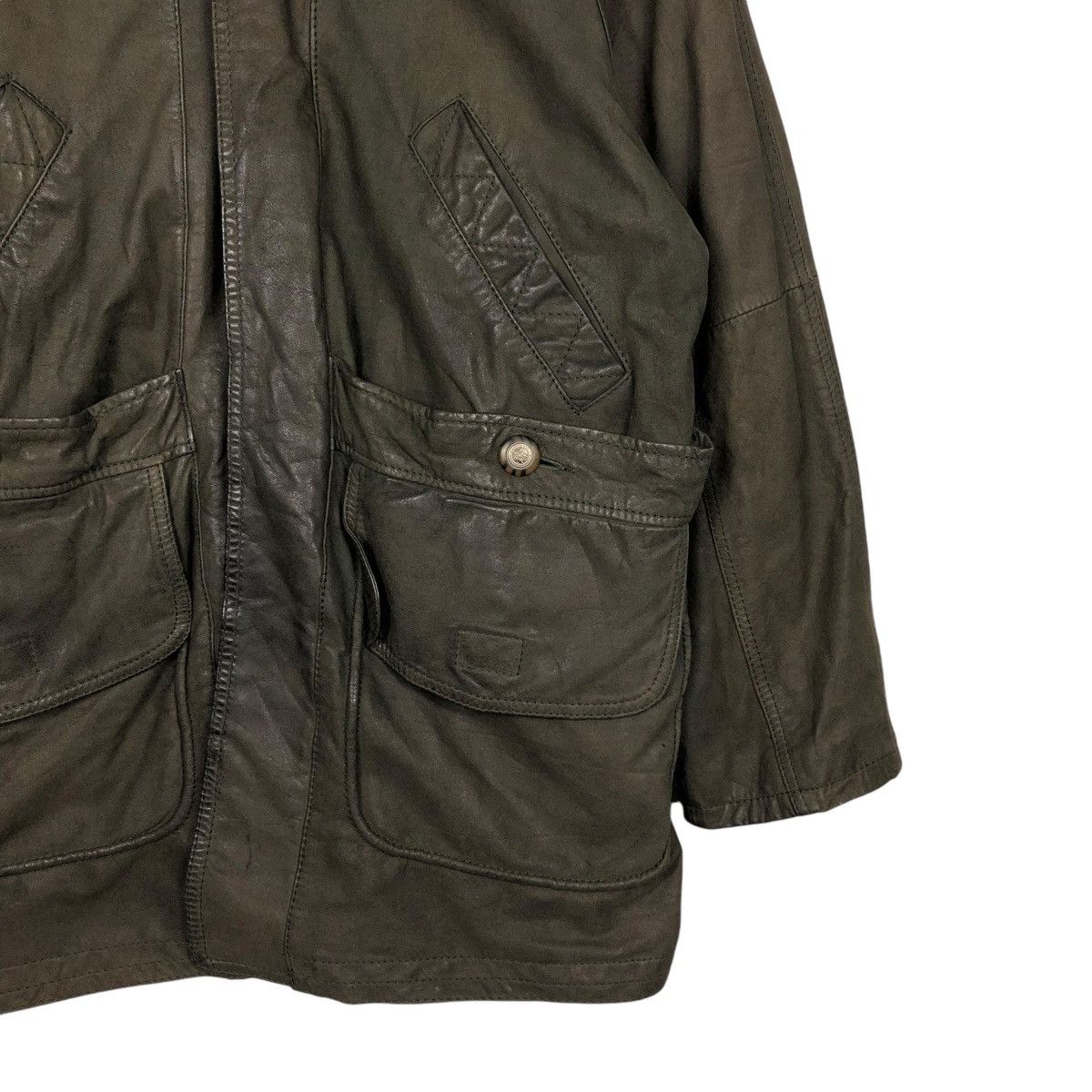 Japanese Brand VINTAGE LEATHER JACKET COWHIDE ALL THE WAY BLANKET BIG LOGO Size US M / EU 48-50 / 2 - 7 Thumbnail