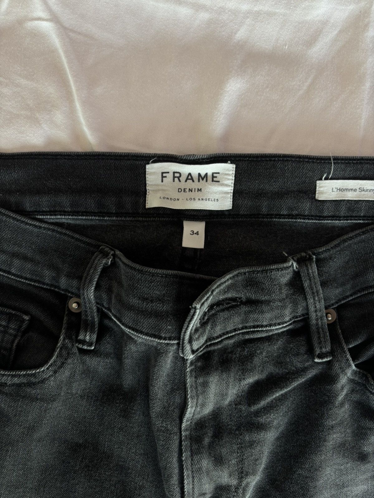 Frame FRAME L’Homme Skinny Jeans — Washed Black (W34) Size US 34 / EU 50 - 2 Thumbnail