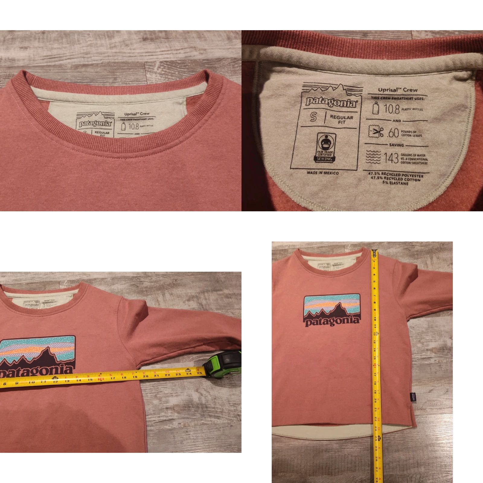 Patagonia Patagonia Solar Rays 73 Uprisal Crew Sweatshirt sz S Women's Pink Fleece Inner Size S / US 4 / IT 40 - 8 Thumbnail