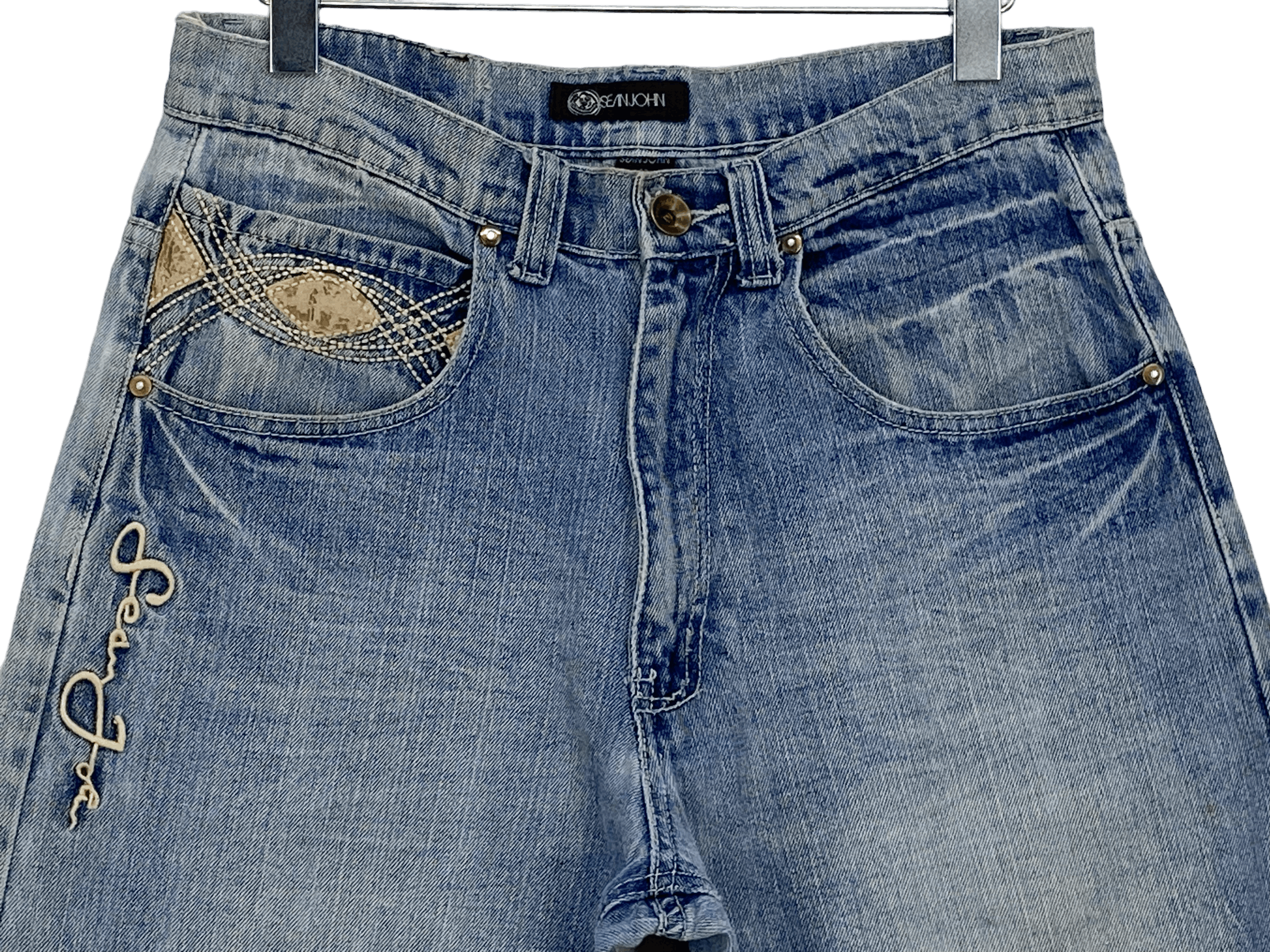 Sean John Sean John Baggy Denim Jeans Embroided Logo Jeans Hip Hop Size US 32 / EU 48 - 5 Thumbnail