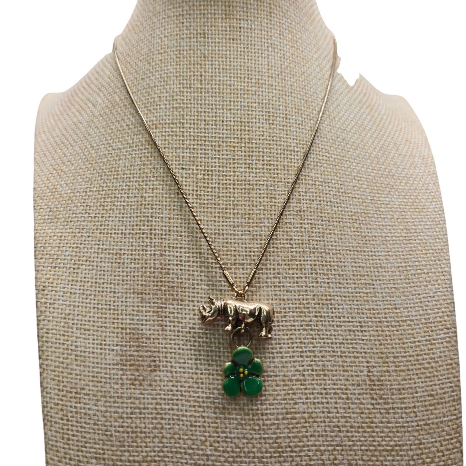 Vintage Vintage Pilgrim Danish Design Rhino Flower Charm Necklace Size ONE SIZE - 8 Thumbnail
