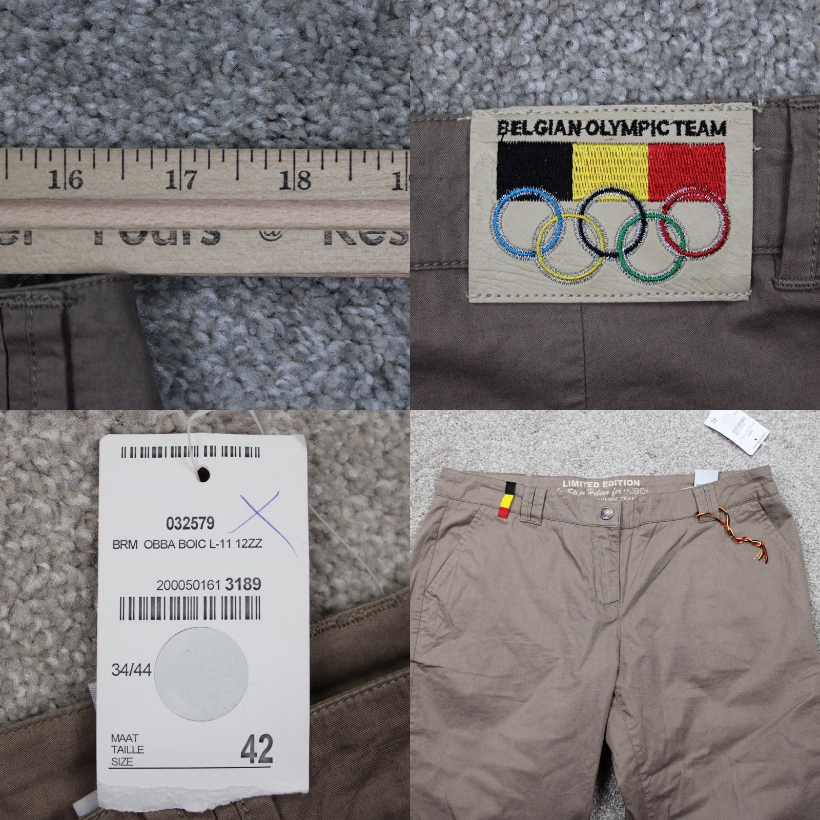 Vintage JBC Pants Beige Mens 34x32 Stijn Helsen Belgium Olympic Team Limited Edition NWT Size US 34 / EU 50 - 8 Thumbnail