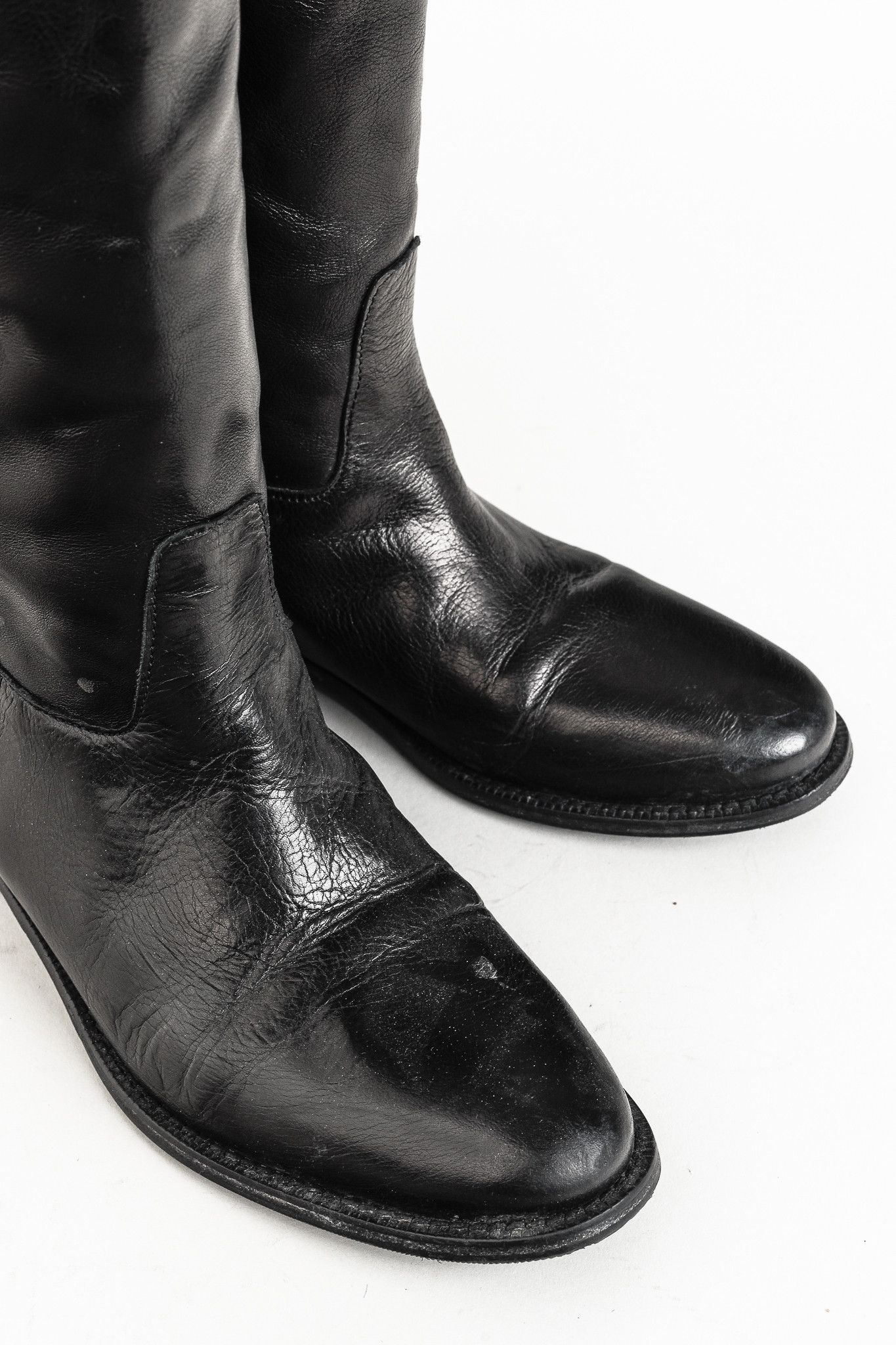 Burberry Burberry Carington Black Check Leather Riding Boots Size US 7 / IT 37 - 6 Thumbnail