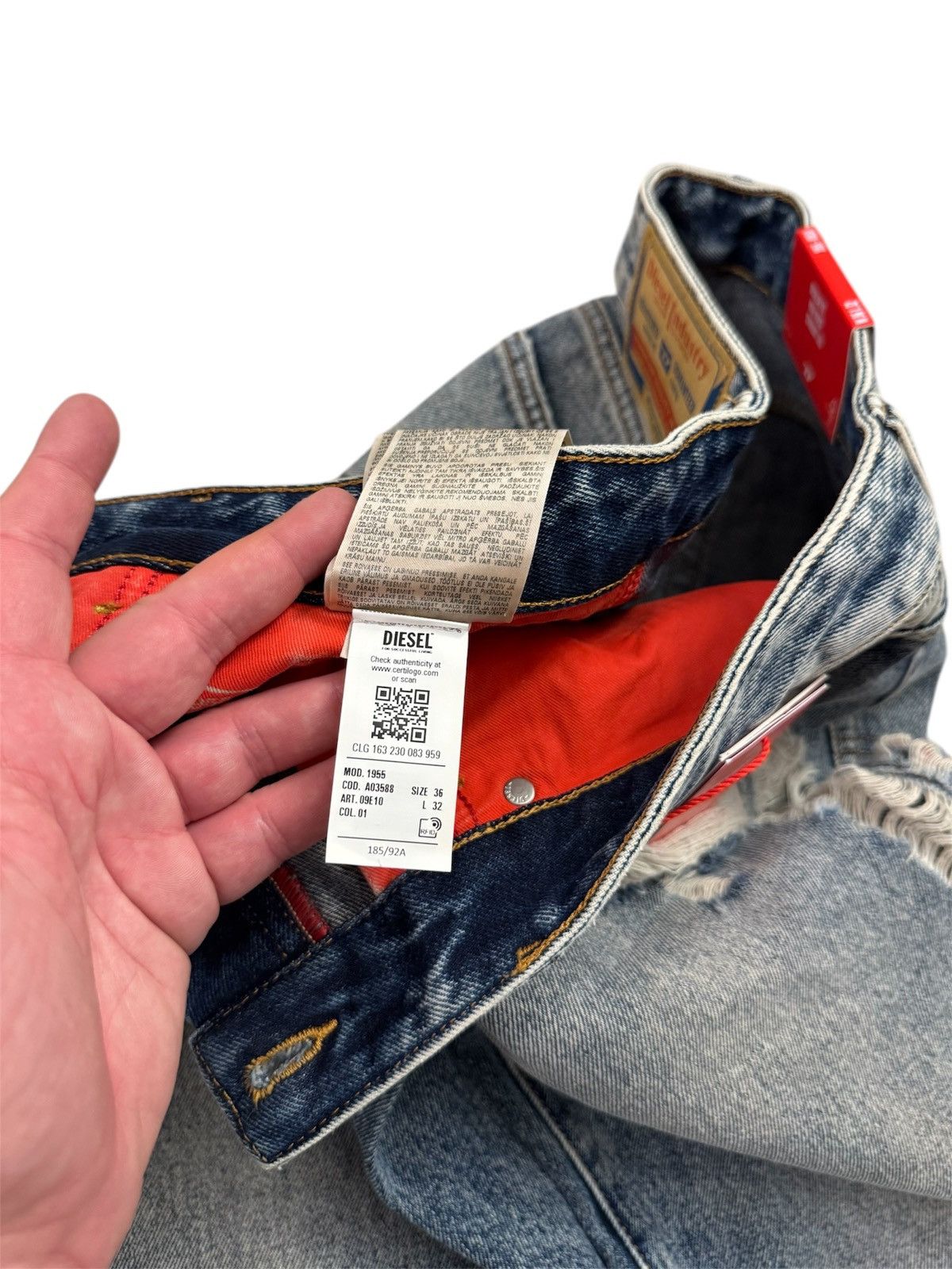 Diesel 🔥450$ Diesel 1955 D-Rekiv Straight Jeans/Diesel Rekiv Jeans Size US 34 / EU 50 - 13 Thumbnail