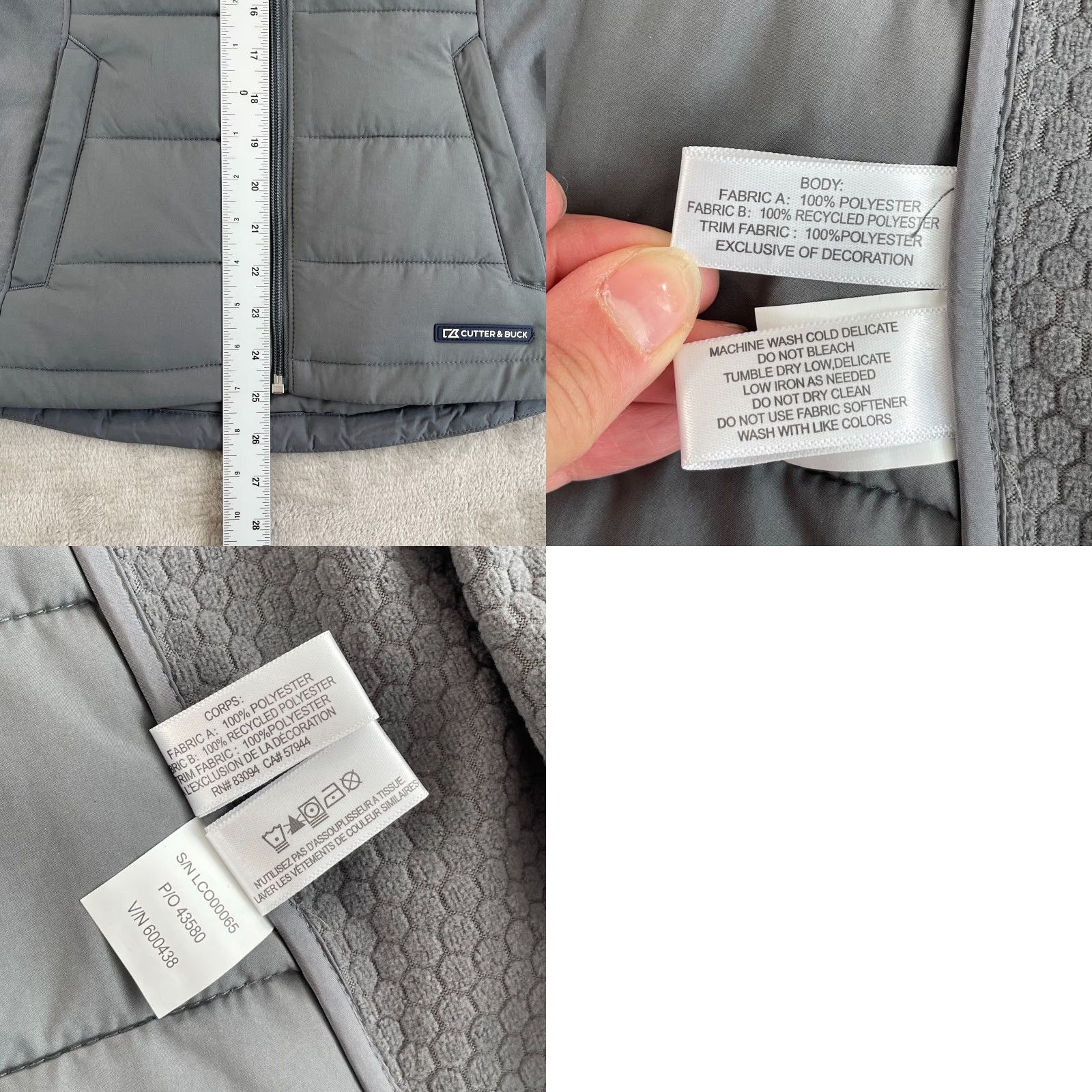 Cutter & Buck Cutter & Buck Evoke Hybrid Vest Men Small Grey Full Zip DWR NWT 50 Size US S / EU 44-46 / 1 - 8 Thumbnail