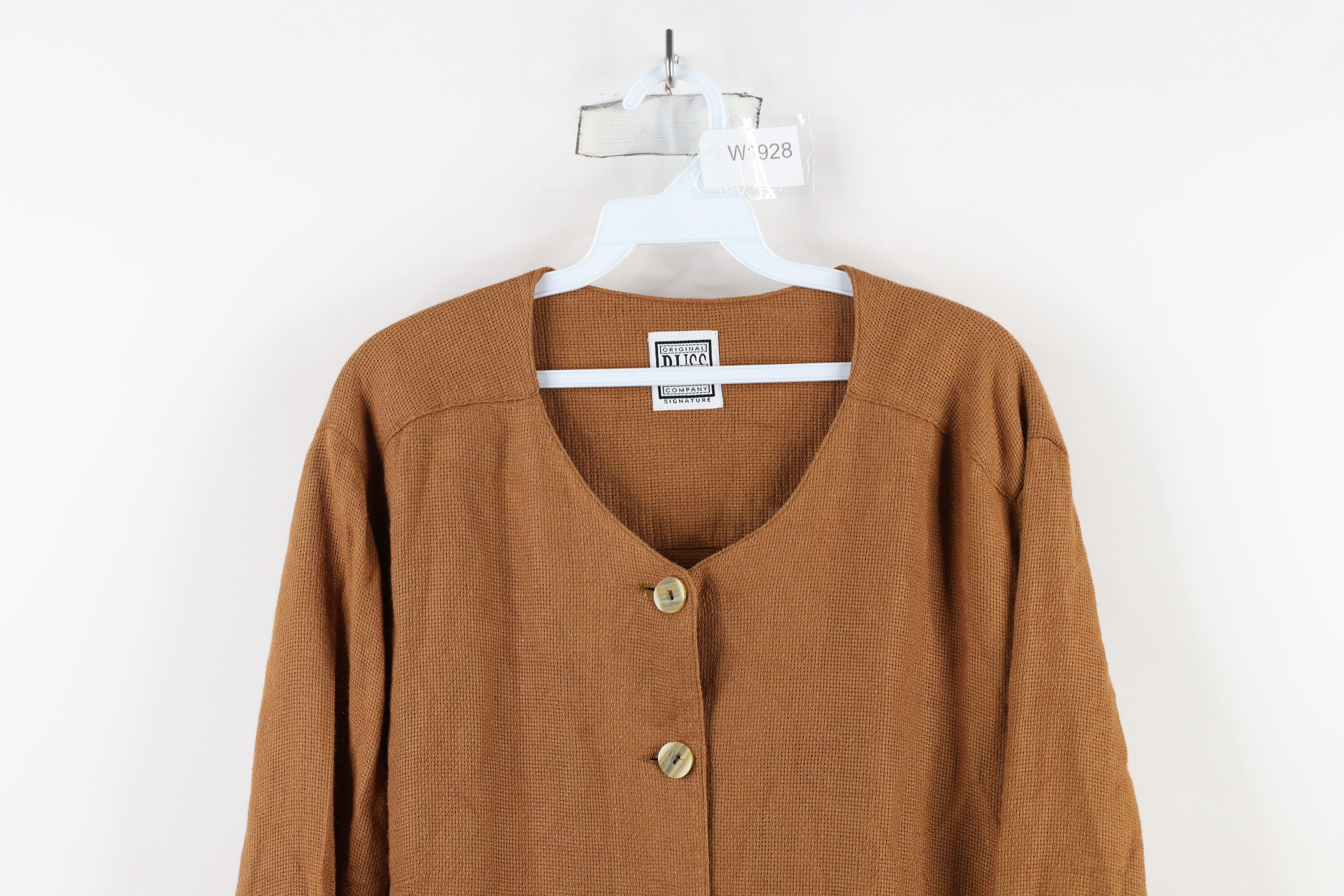 Vintage Vintage 90s Lagenlook Linen Blend Tunic Button Shirt Brown Size XXL / US 16-18 / IT 52-54 - 2 Thumbnail