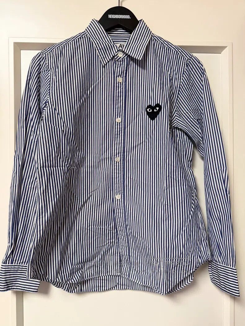 Comme des Garcons Comme Des Garcons Blue and white striped shirt Size M / US 6-8 / IT 42-44 - 1 Thumbnail