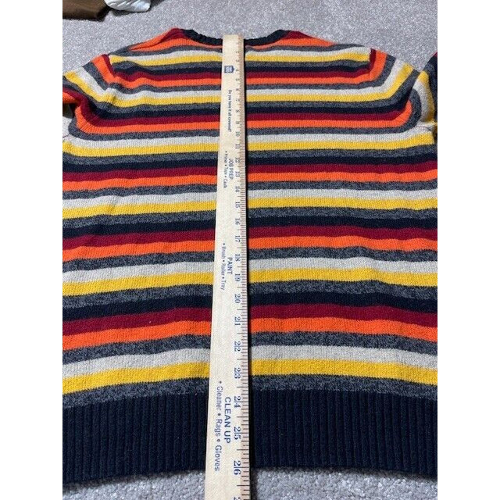 American Eagle Outfitters American Eagle Sweater Mens L Classic Fit Striped Orange Size L / US 10 / IT 46 - 4 Thumbnail