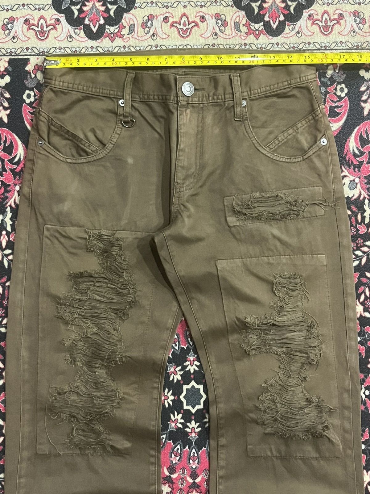 semanticdesign Vintage Japanese Semantic Design Brown Wash Distressed Pants Size US 30 / EU 46 - 11 Thumbnail