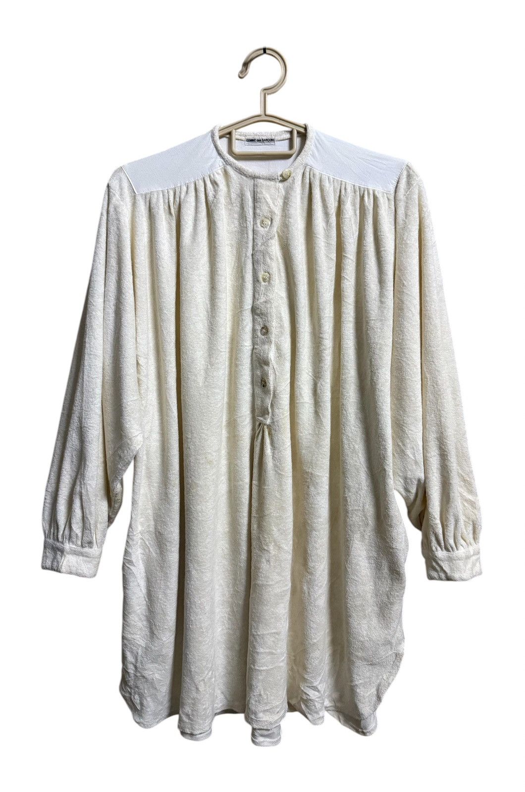 Comme des Garcons Comme des Garcons Cream-colored Shirt Dress Long Sleeves Size L / US 10 / IT 46 - 1 Thumbnail
