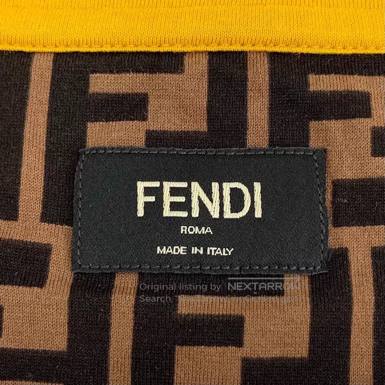 Fendi Fendi Dark Brown Double F Monogram Printed Cotton Crew Nec Size US L / EU 52-54 / 3 - 5 Thumbnail