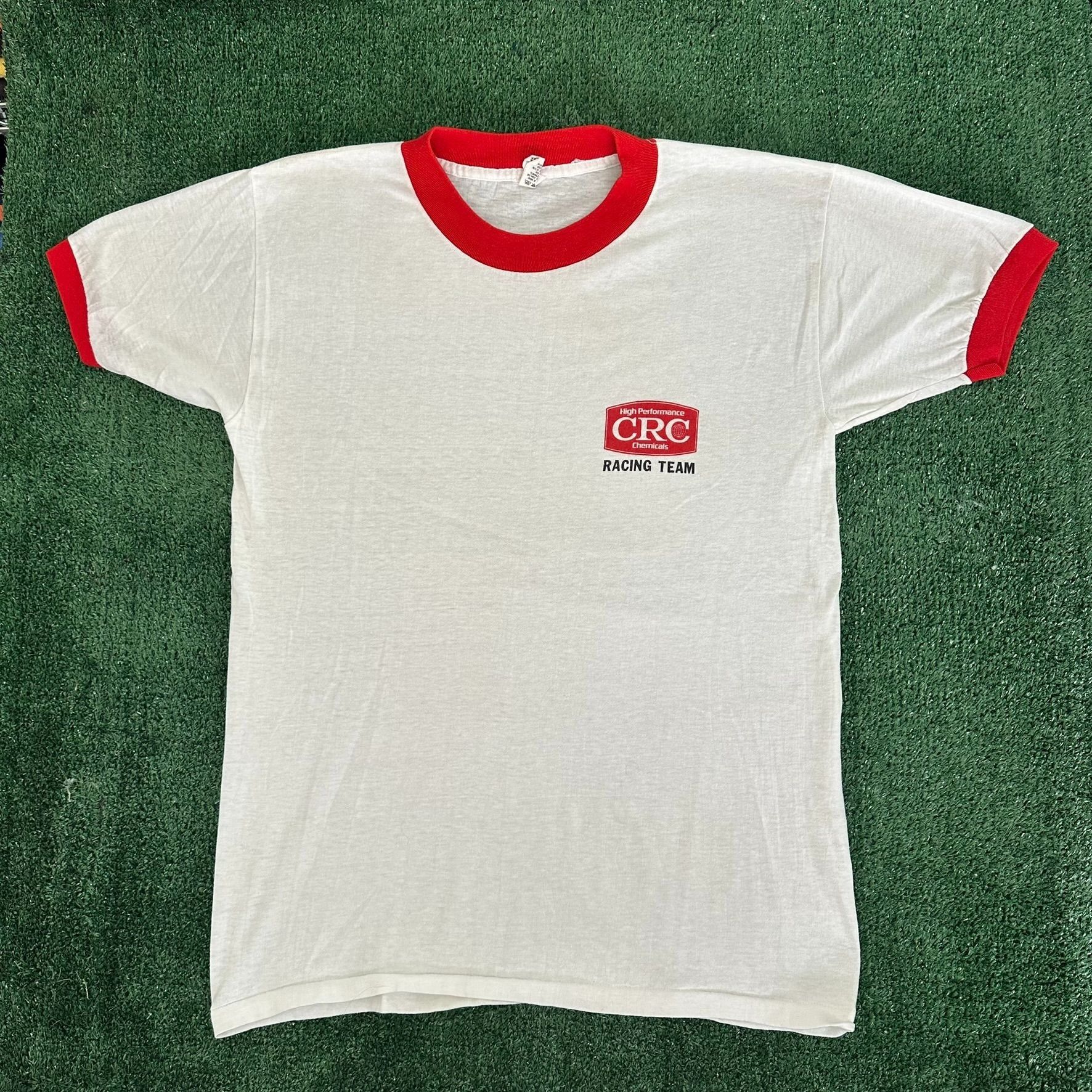 Vintage Vintage 70s Motorsport Racing Team T-Shirt CRC Ringer Tee Size US L / EU 52-54 / 3 - 1 Thumbnail