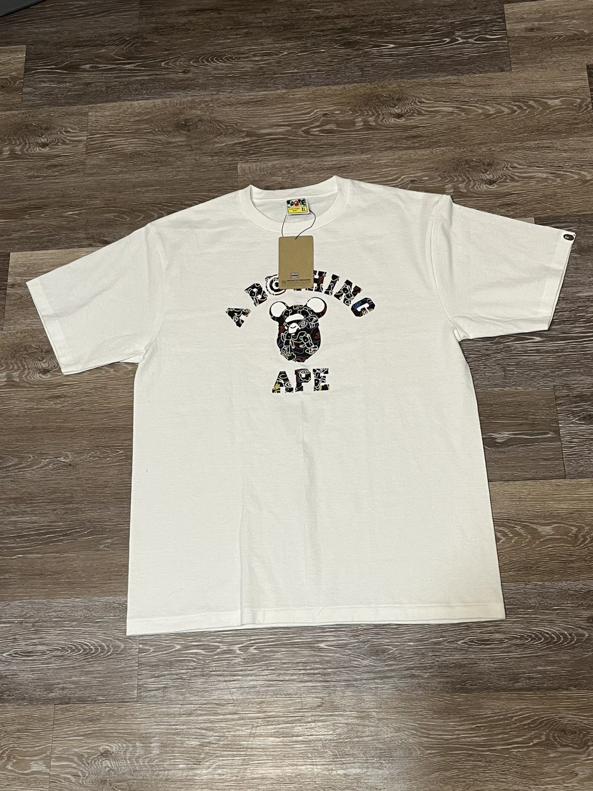 Bape × Medicom Toy A Bathing Ape College Tee X Medicom BearBricks NWT Size US XL / EU 56 / 4 - 1 Thumbnail