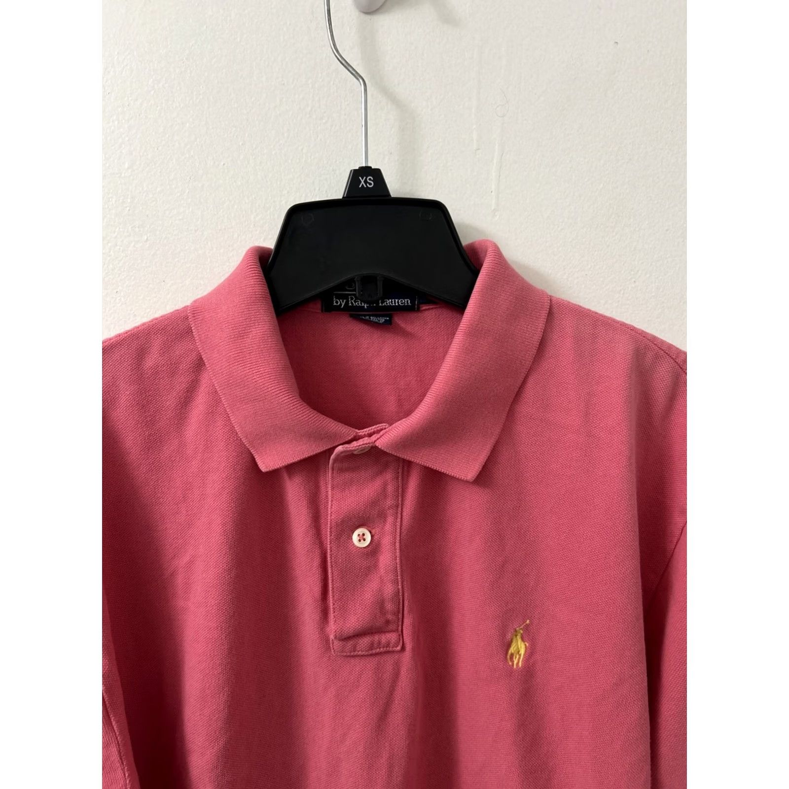Polo Ralph Lauren VINTAGE Polo Ralph Lauren Shirt Mens L Pink Short Sleeve Yellow Pony Polo Size US L / EU 52-54 / 3 - 5 Thumbnail