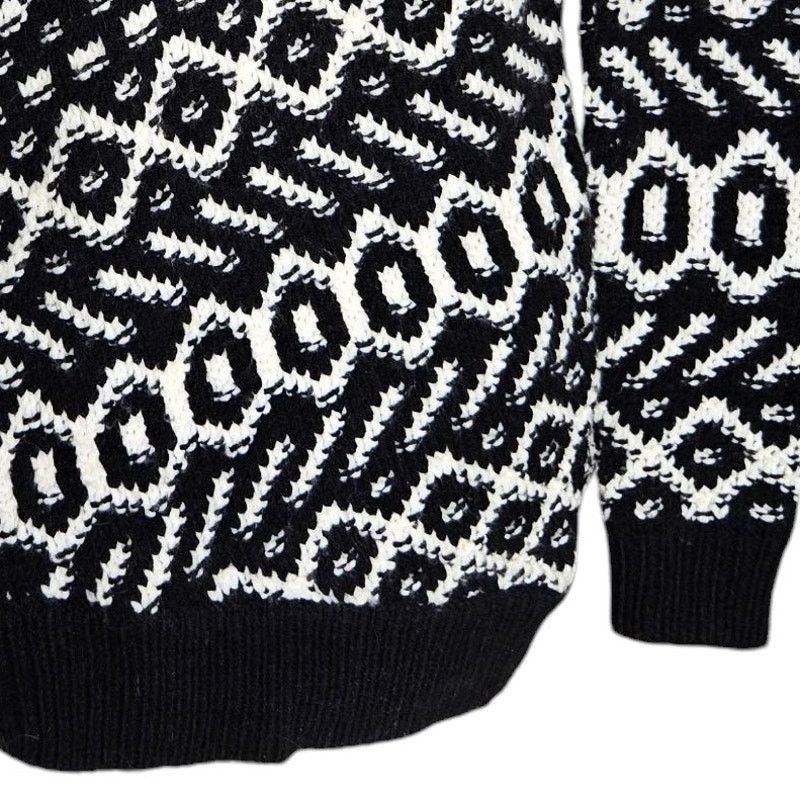 Ann Taylor Ann Taylor Womens Geometric Print Sweater XS Black White Size XS / US 0-2 / IT 36-38 - 3 Thumbnail