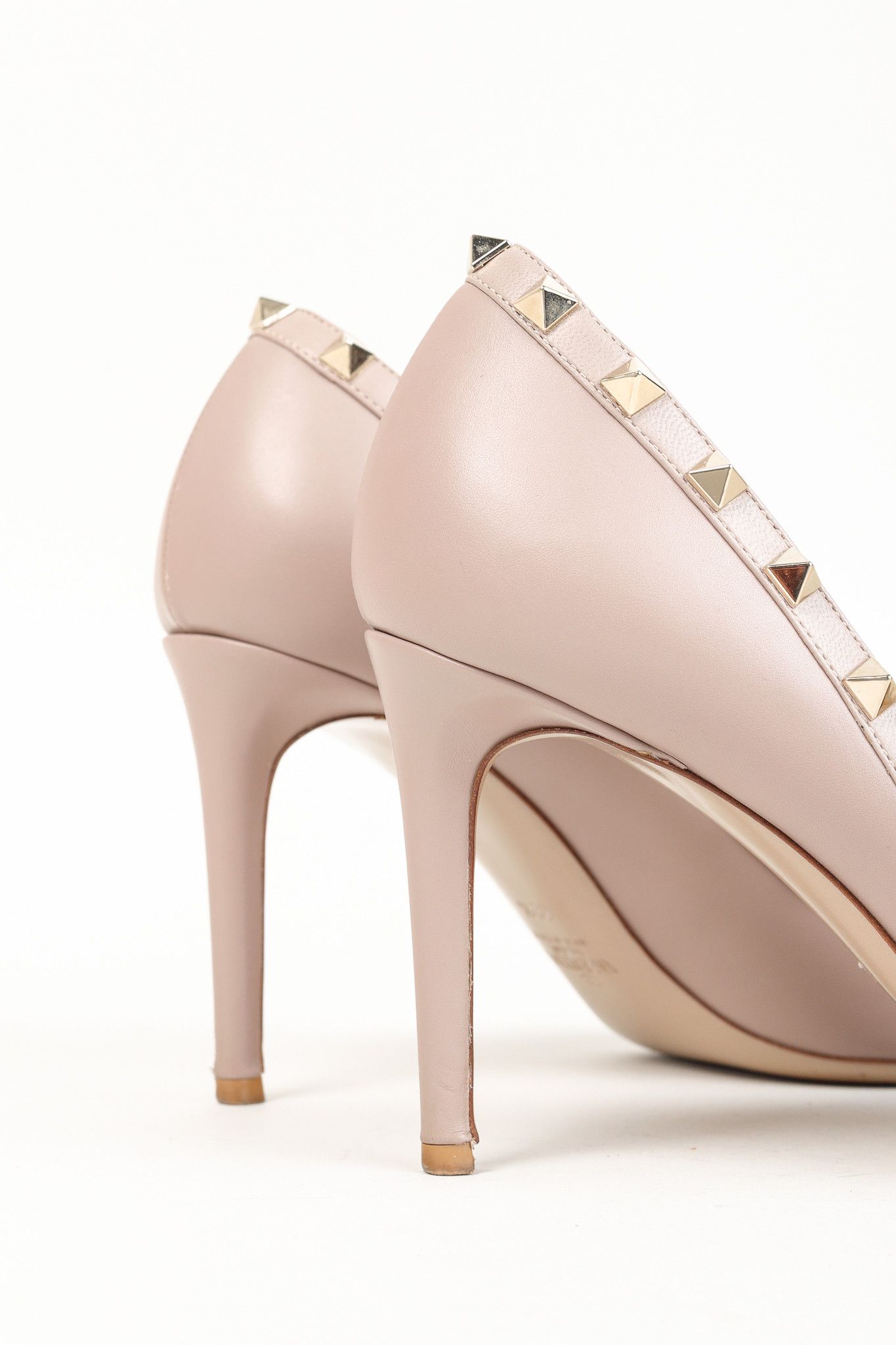 Valentino Valentino Garavani Poudre Leather Rockstud Pumps Size US 9 / IT 39 - 4 Thumbnail