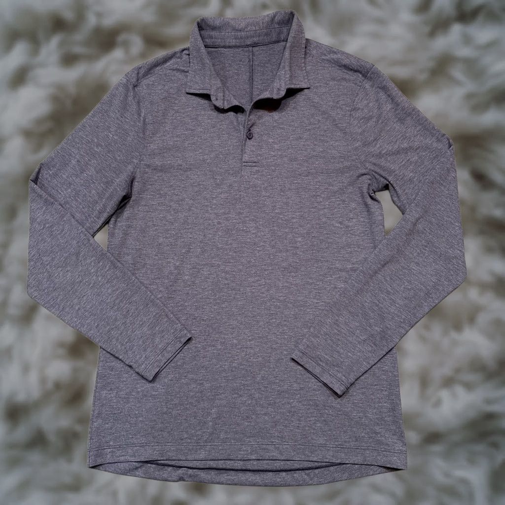 Lululemon Lululemon Polo Shirt Mens Medium Blue Long Sleeve Stretch Moisture Wicking Size US M / EU 48-50 / 2 - 1 Thumbnail