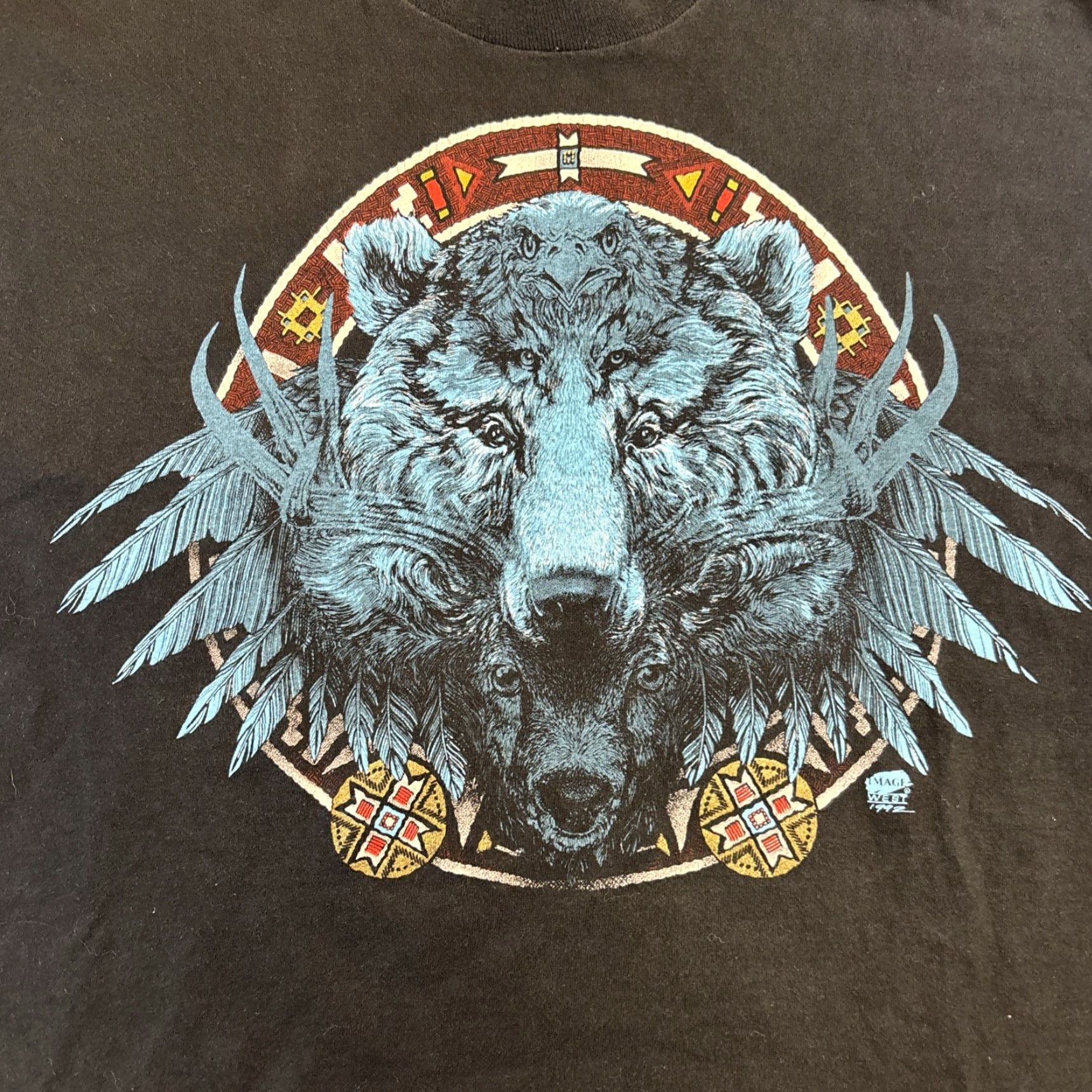 Fruit Of The Loom VINTAGE 90s Bear Wildlife T-Shirt XL Unisex Short Sleeve Cotton USA Nature Animal Fruit of the Loom Grunge Graphic Tee Size US XL / EU 56 / 4 - 2 Thumbnail