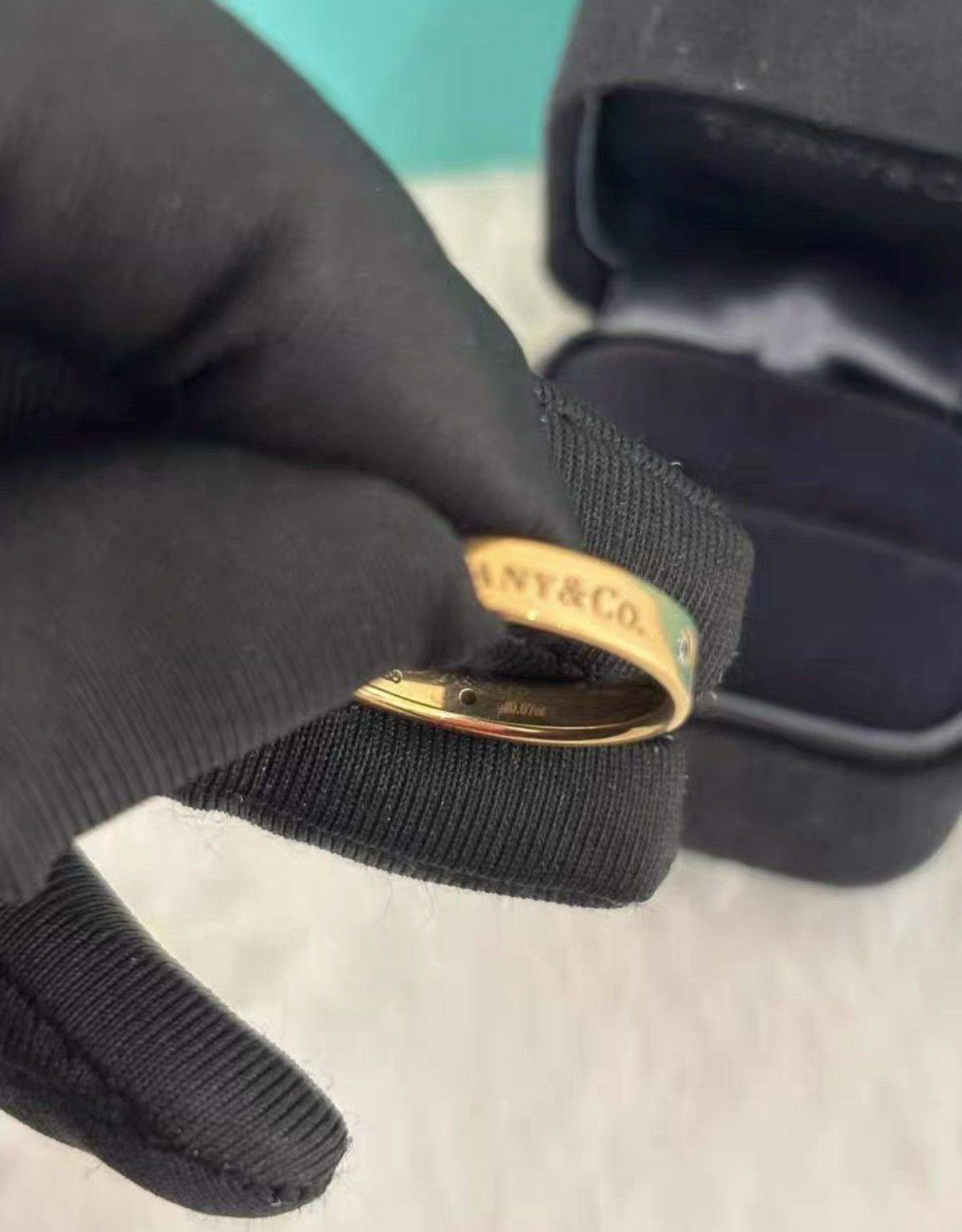 Tiffany & Co. Tiffany & Co. 18K gold ring with three diamonds J38 Size ONE SIZE - 7 Thumbnail