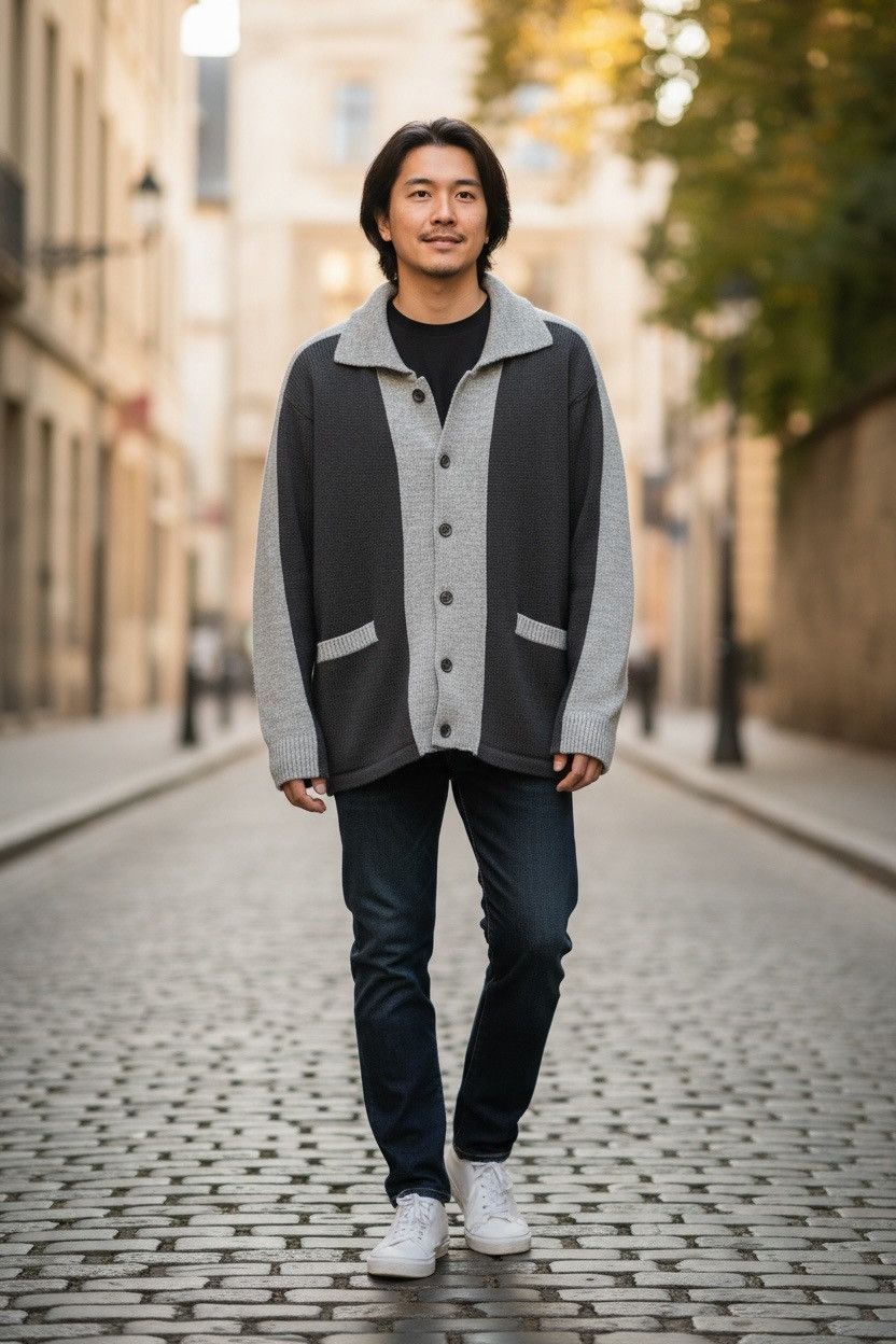 Yohji Yamamoto Vintage Y’s Yohji Yamamoto grey and black cardigan M Size US M / EU 48-50 / 2 - 7 Thumbnail