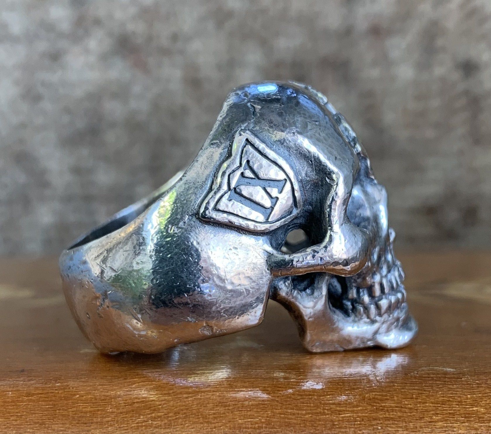 Number (N)ine SS05 "Nightcrawler" Bejeweled Silver Skull Ring Size ONE SIZE - 4 Thumbnail