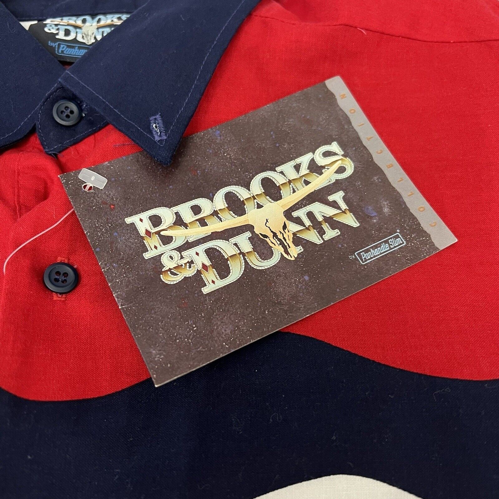 Panhandle Slim Vtg Brooks Dunn Panhandle Slim 16 34 Red White Blue USA Size US L / EU 52-54 / 3 - 4 Thumbnail