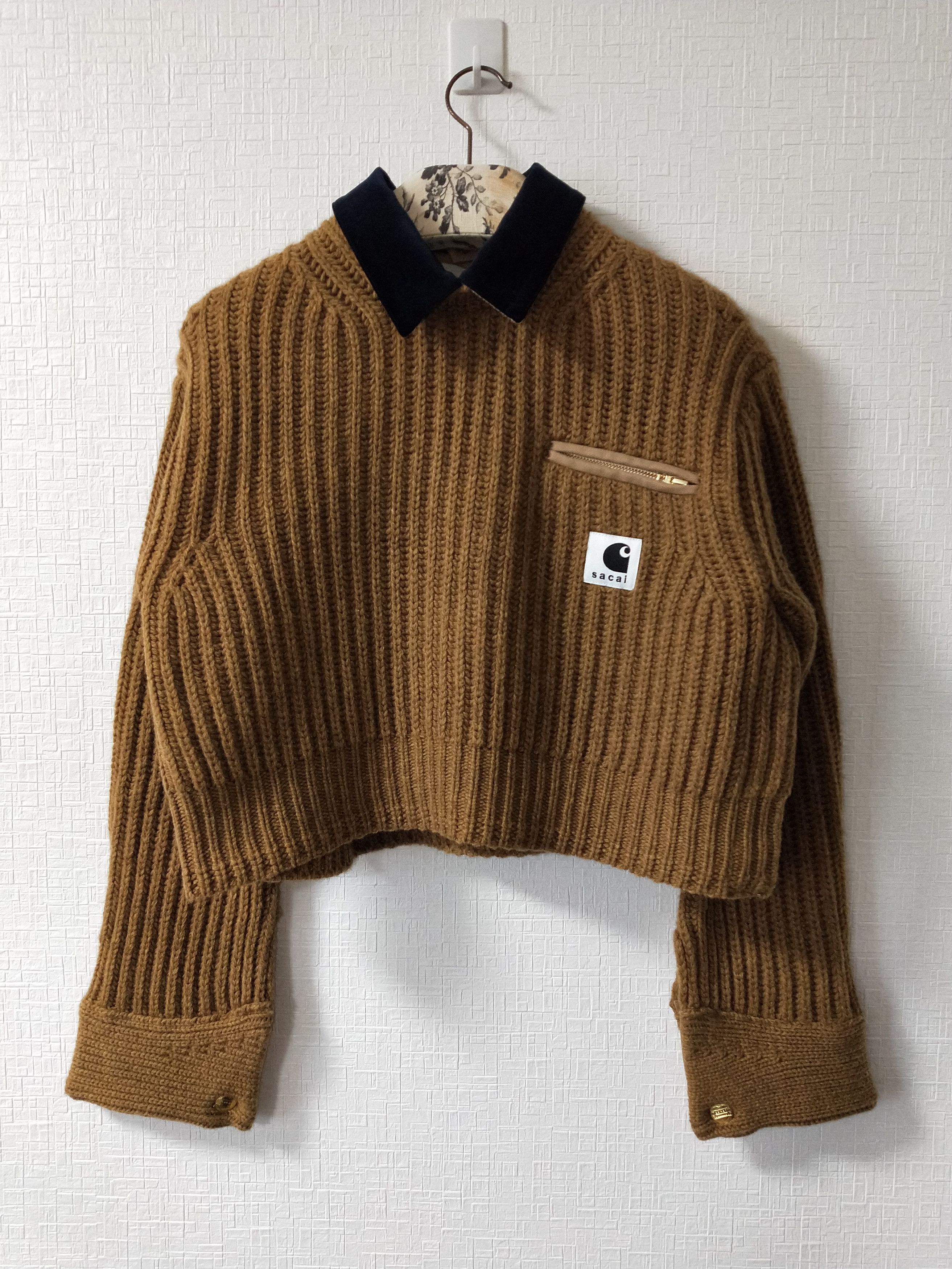 Carhartt Wip × Sacai Detroit Cropped Knit Sweater | Grailed