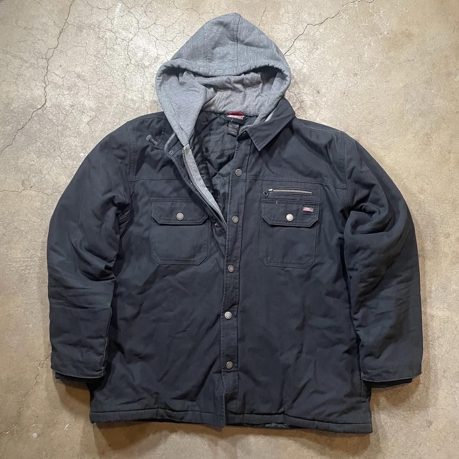Dickies Dickies Black Workwear Canvas Button Zip Up Jacket Men's 2XL Size US XXL / EU 58 / 5 - 1 Thumbnail