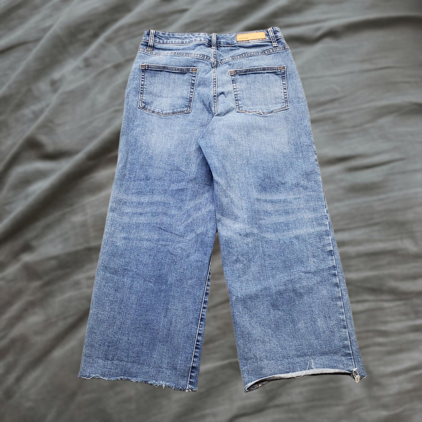 Denime Goodthreads Womens Cropped Jeans 29 Blue Denim Wide Leg Button Fly GT19010726 Size 29" - 1 Thumbnail