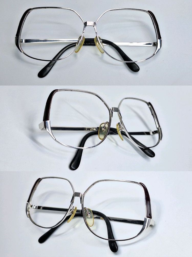 Other 80s Japan Vintage VISTA 6032 Split Browline Glasses Frame Size ONE SIZE - 4 Thumbnail