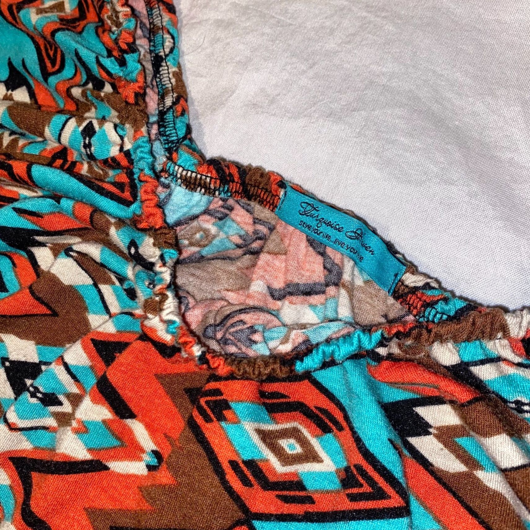 Bell Turquoise Haven Dress Southwestern Midi 3/4 Sleeve Bell Ruffle Print Size M Women Feminine Casual Shirt? Size M / US 6-8 / IT 42-44 - 2 Thumbnail