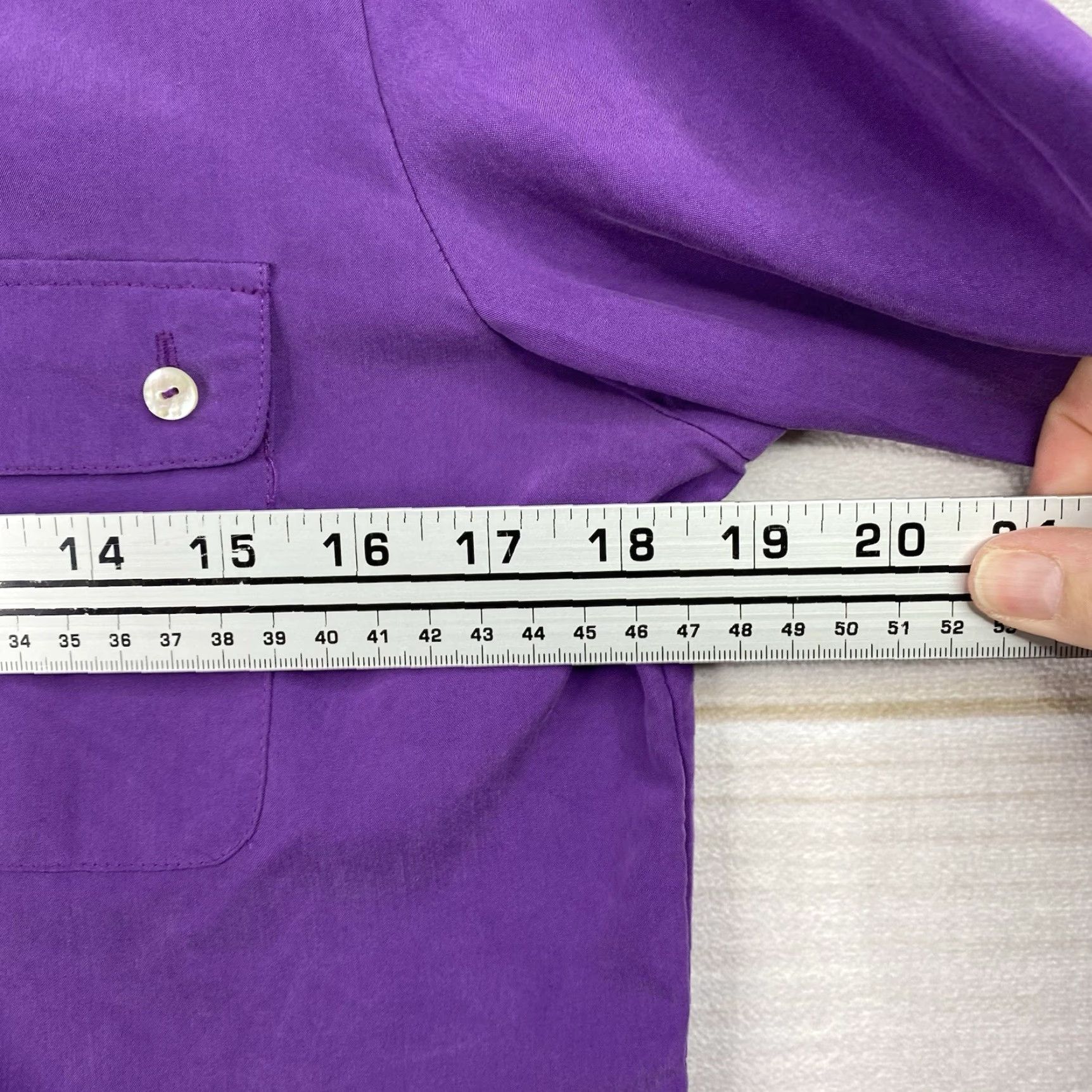 Vintage Chico's Womens Blouse Shirt S Purple Roll Tab Sleeve Button Up Modal Flowy Soft Vintage: No Size S / US 4 / IT 40 - 6 Thumbnail