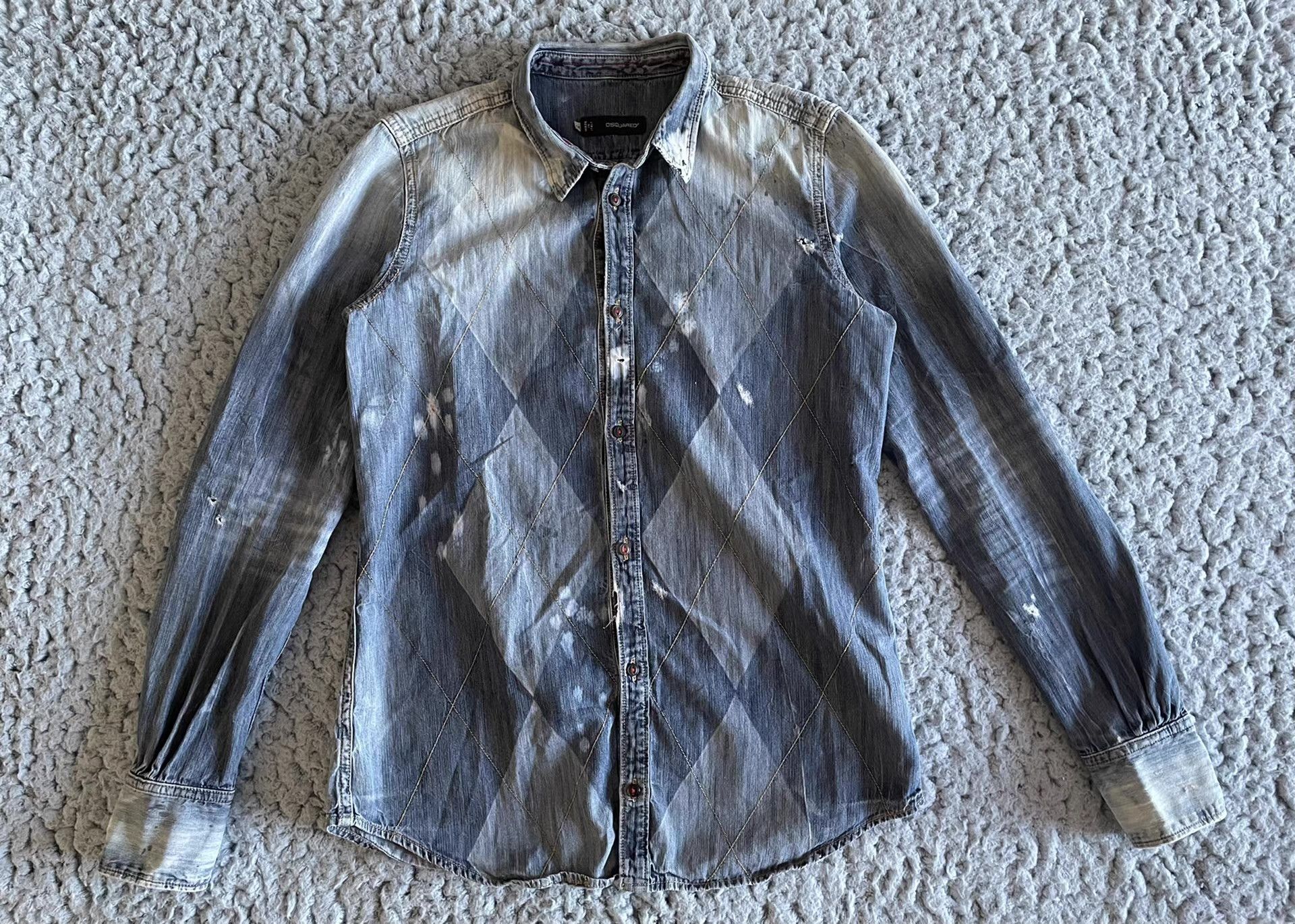 Dsquared2 Dsquared2 D2 classic washed vintage check denim shirt。 Q4 Size US S / EU 44-46 / 1 - 1 Thumbnail