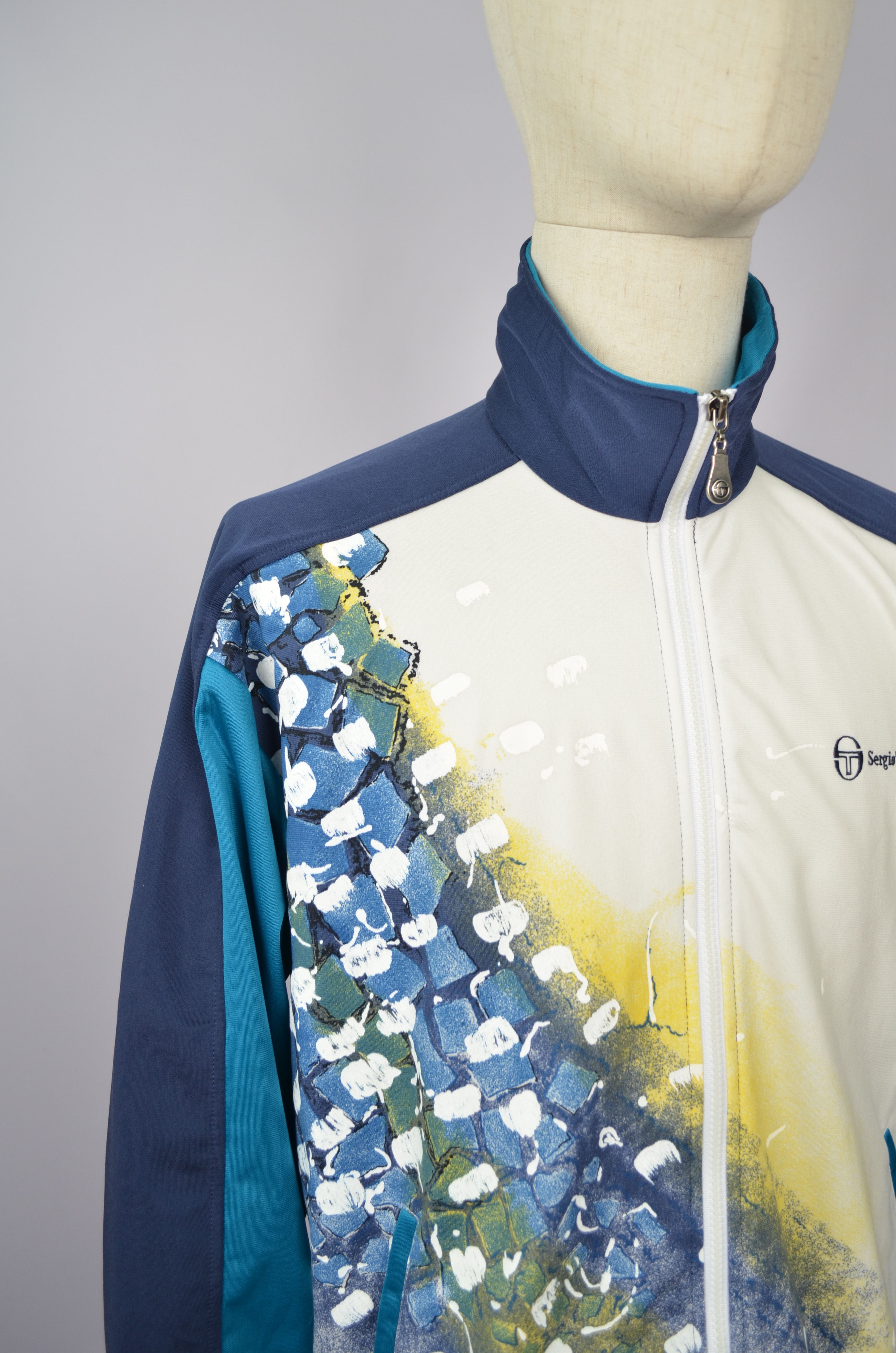 Designer × Sergio Tacchini × Vintage Sergio Tacchini Track Top Jacket Full Zip Size L Vintage 90s Size US L / EU 52-54 / 3 - 12 Thumbnail