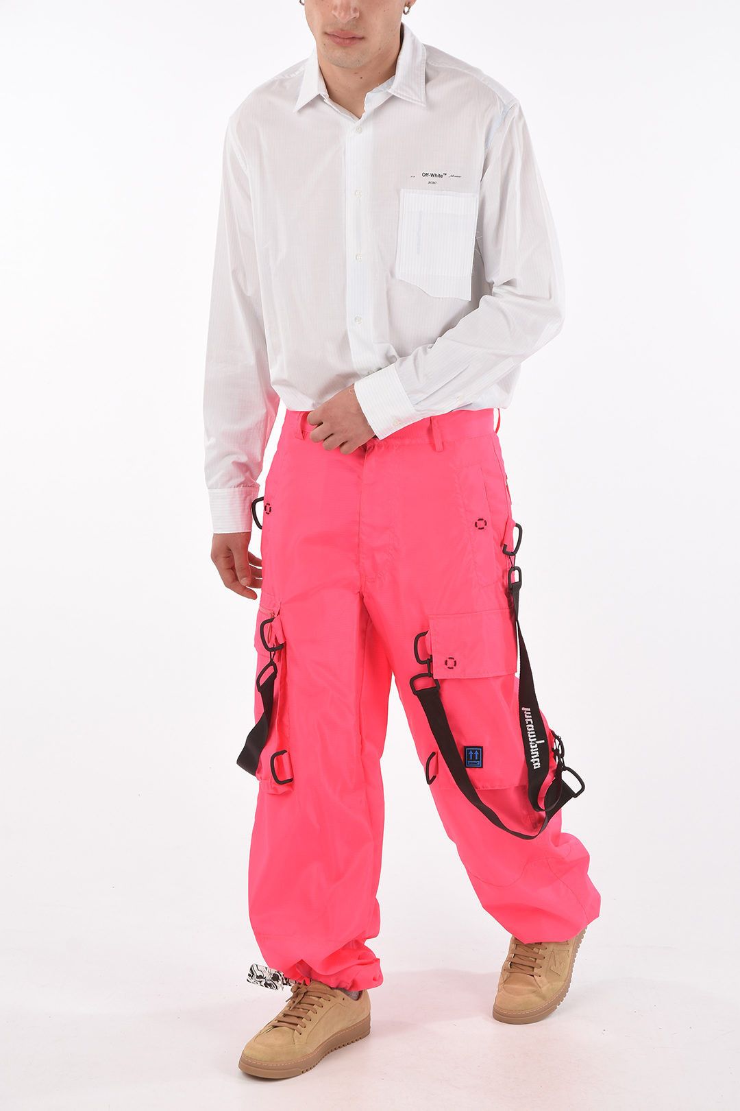 Off-White o1y0225 Cargo Pant in Pink Size US 38 / EU 54 - 3 Thumbnail