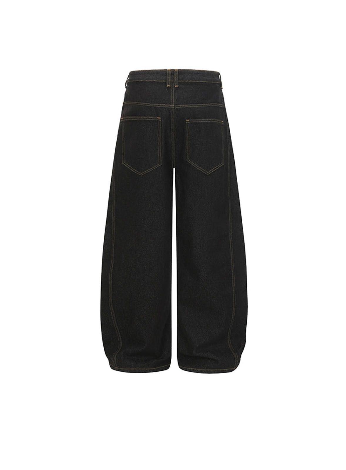 Japanese Brand Black Wide Leg Denim Jeans, Button-Front Detail Jeans Size US 32 / EU 48 - 8 Thumbnail